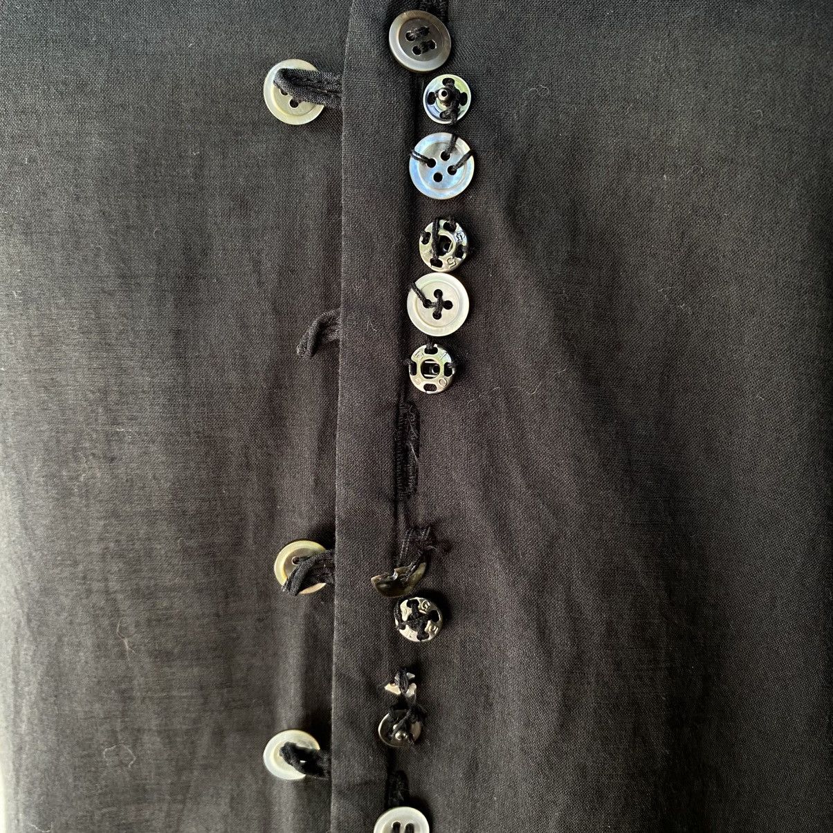 Sunao Kuwahara Sunao kuwahara Black textured shirt with mixed buttons Size M / US 6-8 / IT 42-44 - 9 Thumbnail
