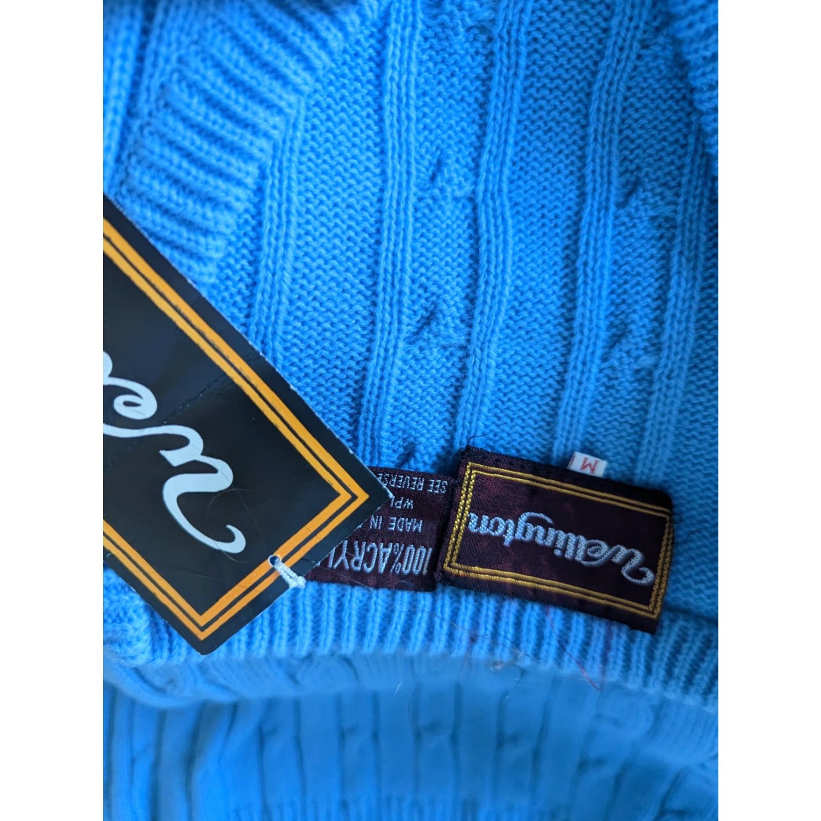 Vintage VINTAGE 80s Cable Knit Sweater Vest Men Blue Medium NWT S12 90s Pit to Pit 19 Length 25 Mens Sockgeld Size US M / EU 48-50 / 2 - 3 Thumbnail