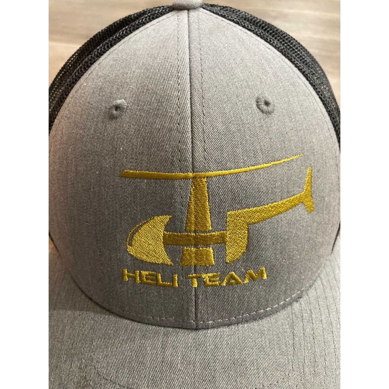 Richardson Heli Team Trucker Cap Gray/Black Embroidered Helicopter Logo Size ONE SIZE - 6 Thumbnail