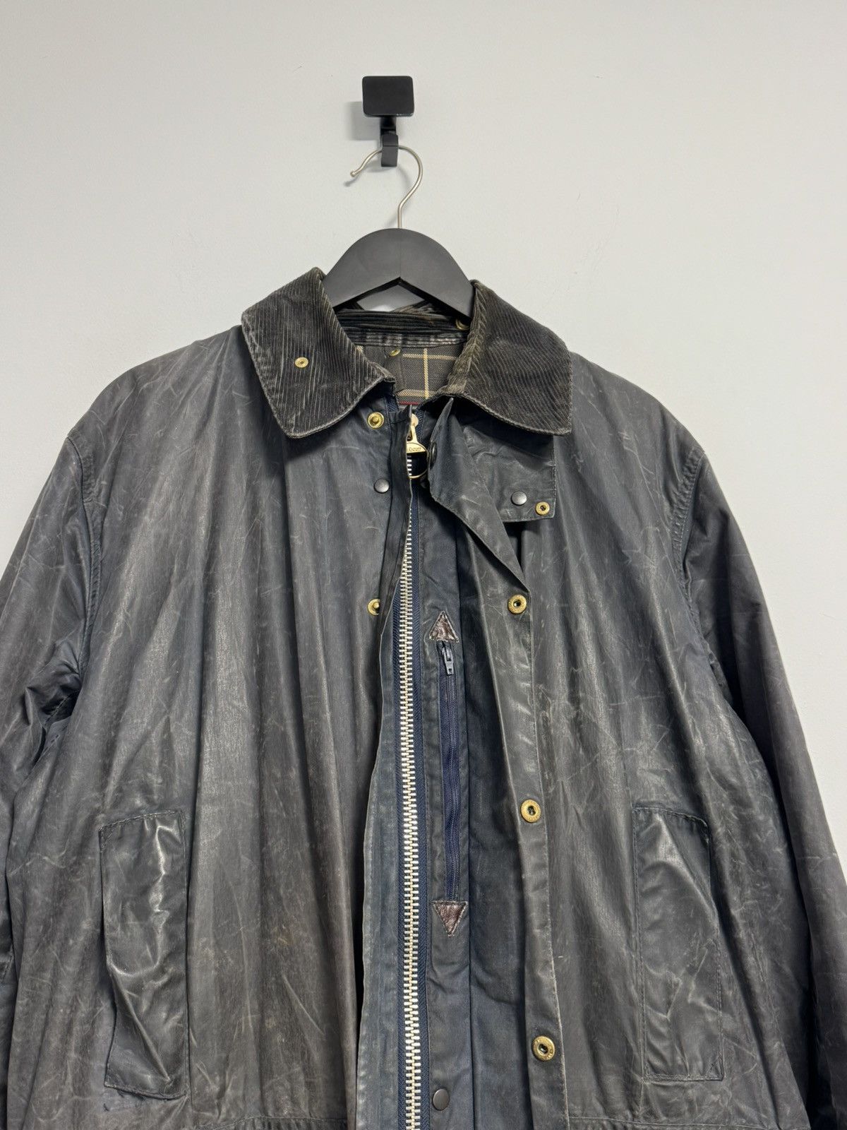Barbour Barbour Border Wax Jacket Mens C40 102cm Navy Blue Vintage Size US XL / EU 56 / 4 - 17 Thumbnail