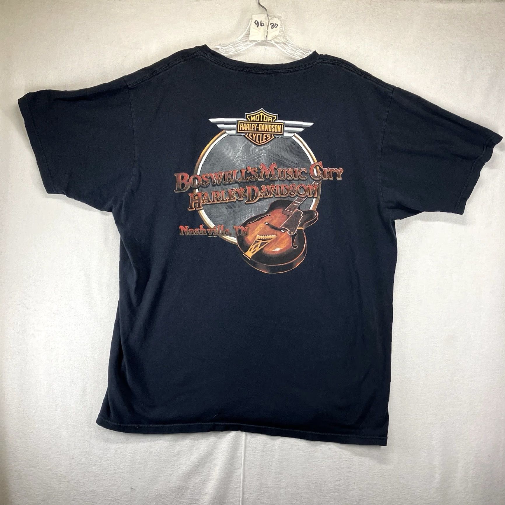 Harley Davidson Harley-Davidson T-Shirt Men's Graphic Print Guitar Nashville Tennessee Logo Cotton Black L Crew Neck Short Sleeve Vintage No Size US L / EU 52-54 / 3 - 2 Thumbnail