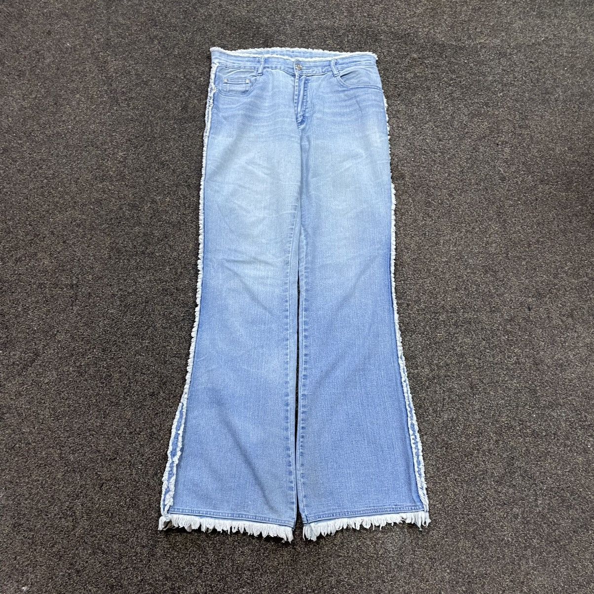 Vintage Vintage Y2K Baggy Wide Leg Distressed Jeans Skate Logo 33 Size 33" - 1 Thumbnail