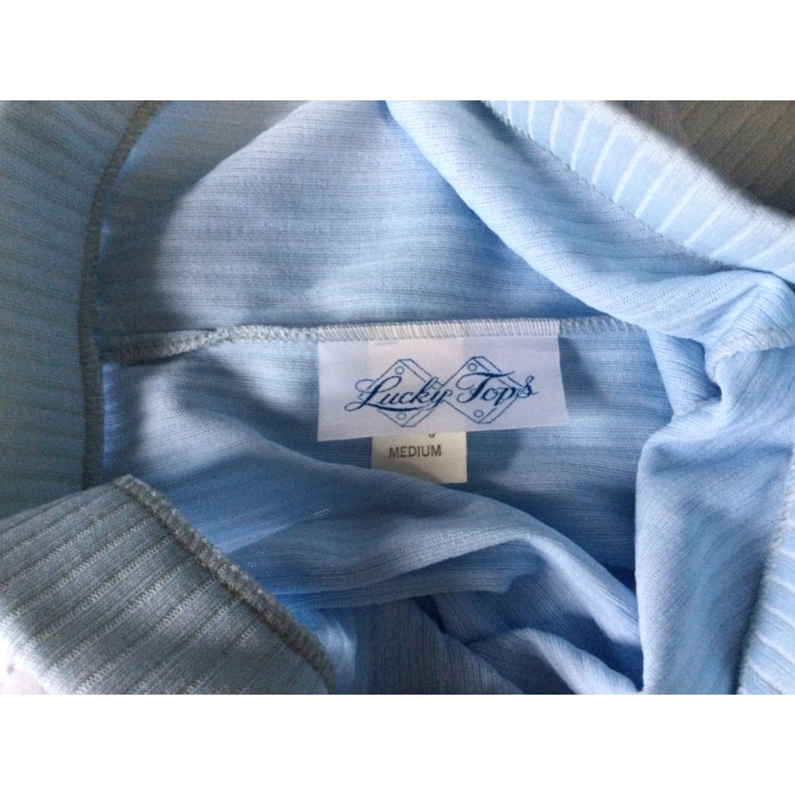 Vintage VINTAGE 70s Lucky Tops Knit Blue Textured Flared Skirt Medium Casual Womens Size 32" / US 10 / IT 46 - 5 Thumbnail
