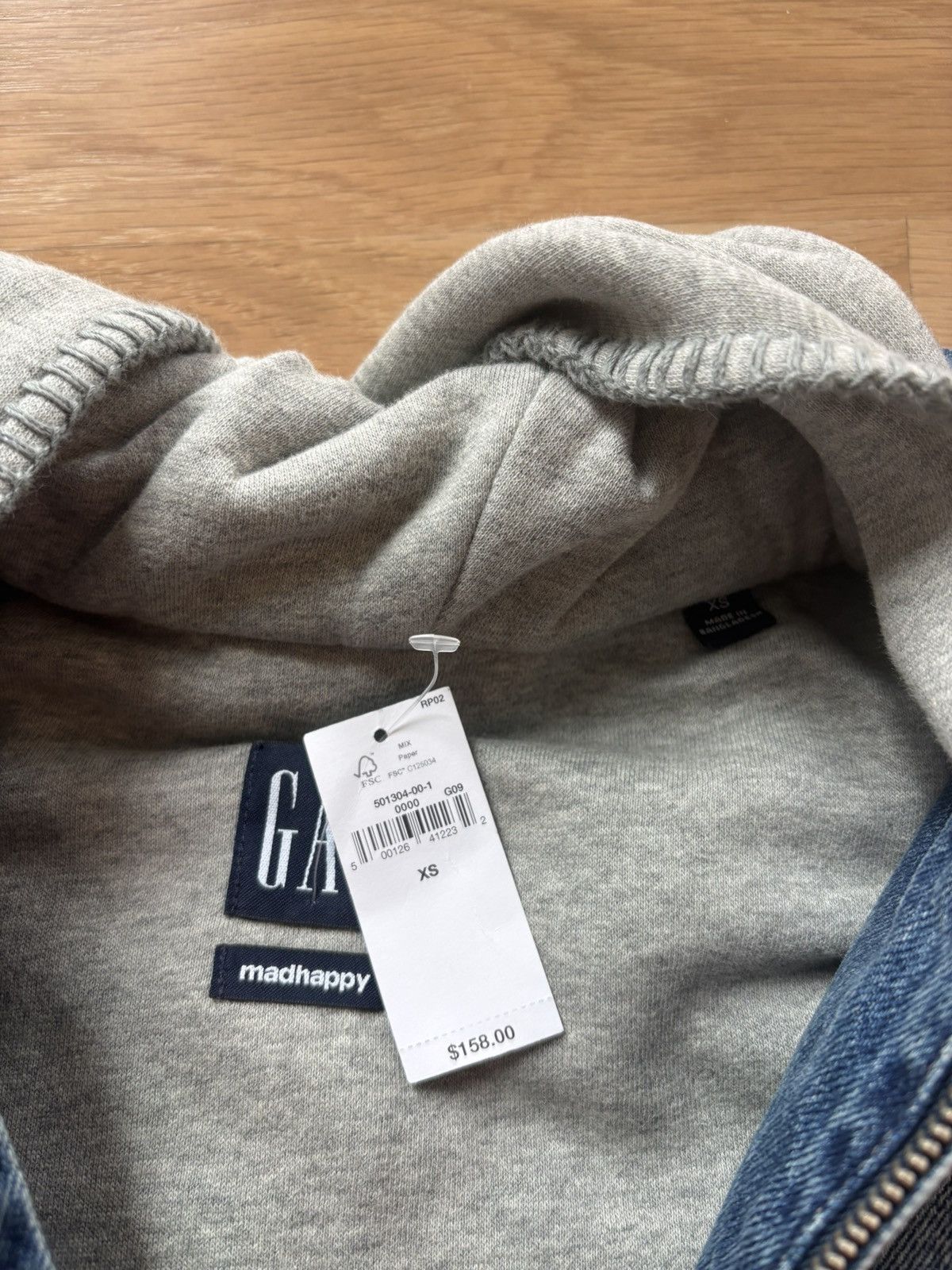 Gap × Madhappy Gap x MadHappy Hooded Workwear Denim Fleece Jacket Size US XS / EU 42 / 0 - 3 Thumbnail