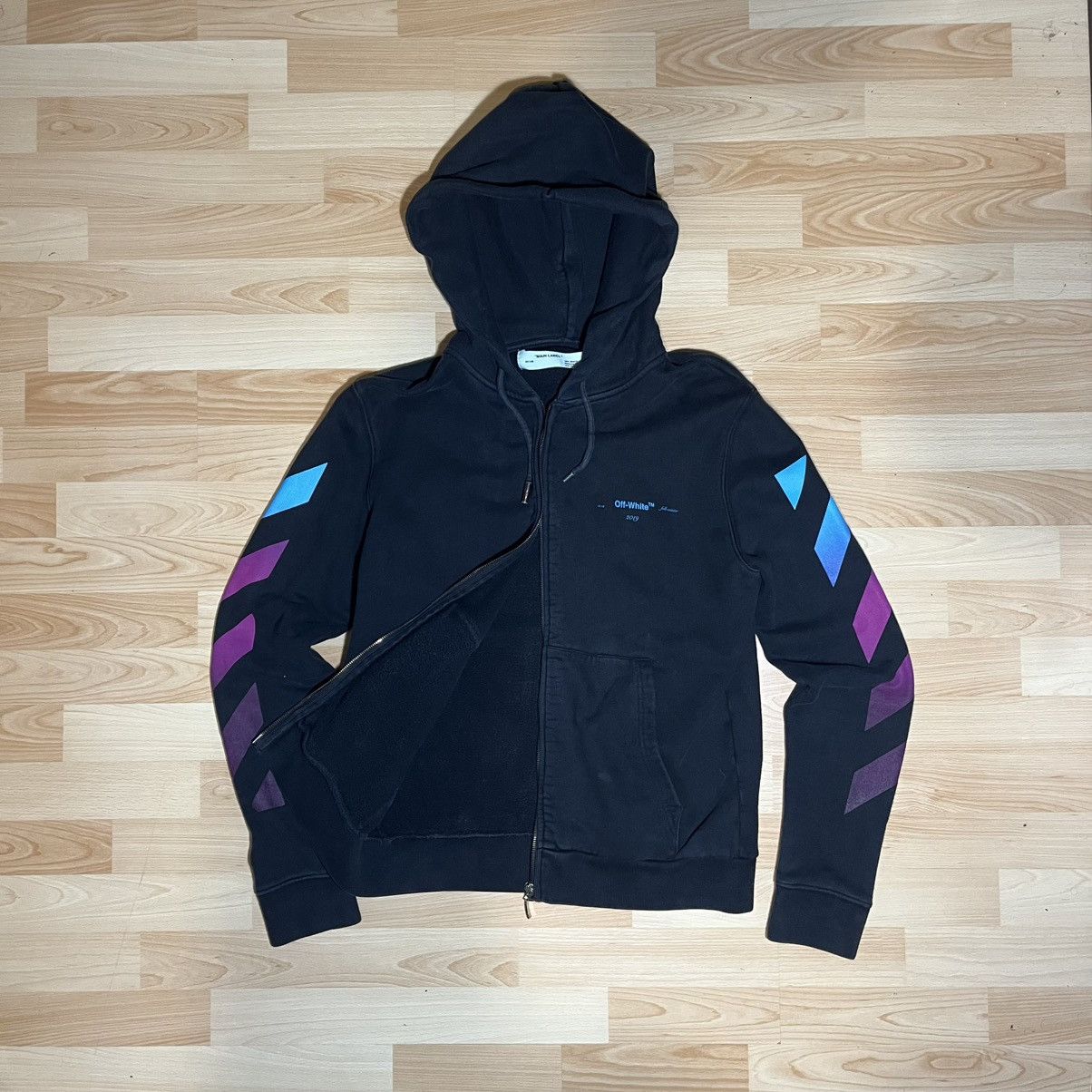 Off-White Off-White Diagonal Gradient Zip-Up Hoodie Virgilabloh Size US M / EU 48-50 / 2 - 3 Thumbnail