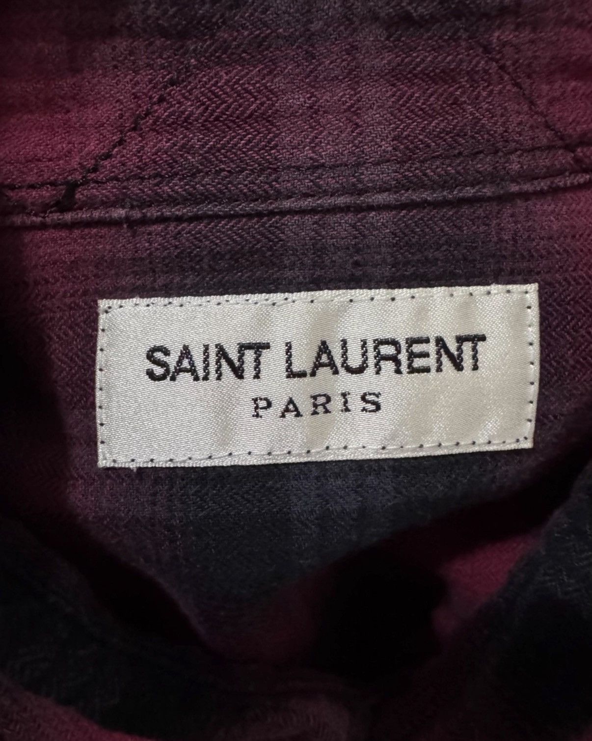 Saint Laurent Paris SLP) 16SS Black/Red Double-Pocket Frayed Hem Plaid Shirt Size US L / EU 52-54 / 3 - 6 Thumbnail