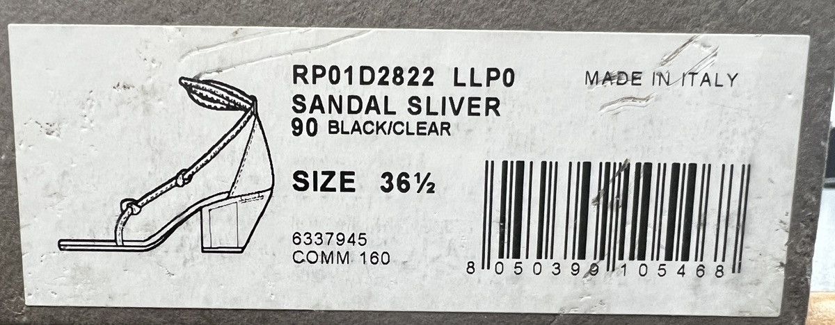 Rick Owens Sandal Sliver Ankle Wrap Heel - Black/Clear Size 36.5/US 6.5 Size US 6.5 / IT 36.5 - 8 Thumbnail