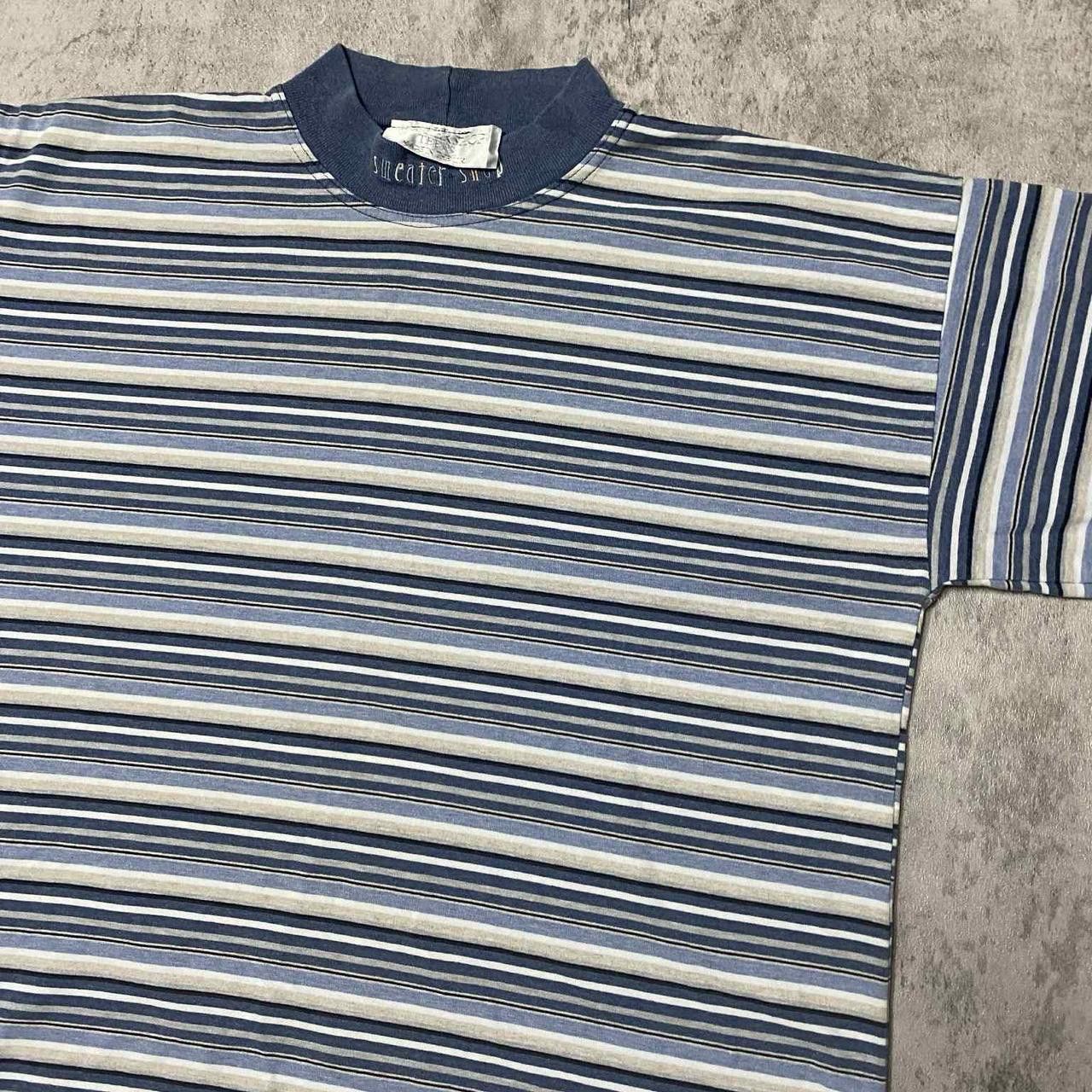 Other Blue and white striped vintage 90s oversized short sleeve Size US L / EU 52-54 / 3 - 2 Thumbnail