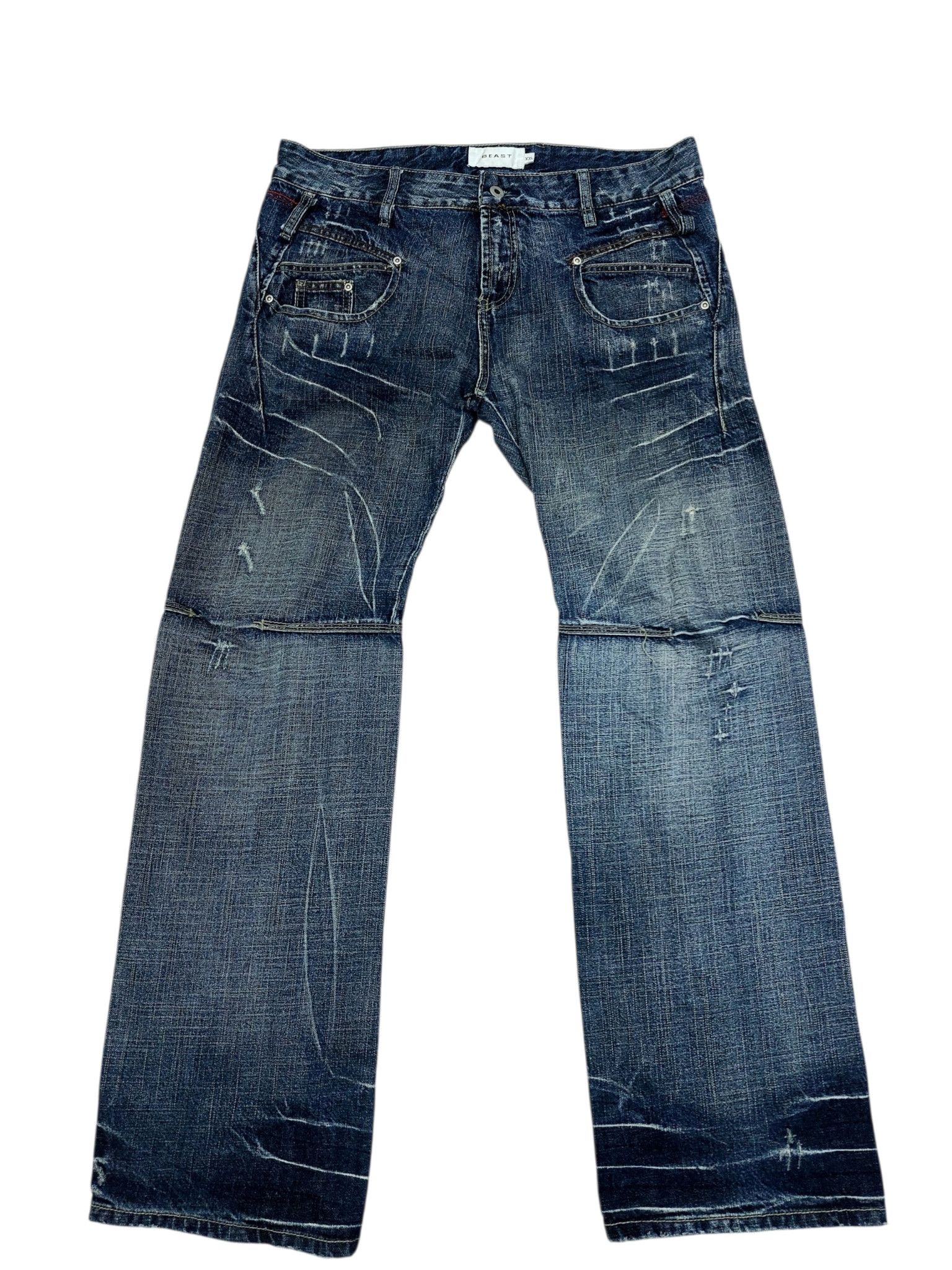 Vintage 🔥Beast Vintage Rugged Denim Baggy Style Size US 36 / EU 52 - 3 Thumbnail