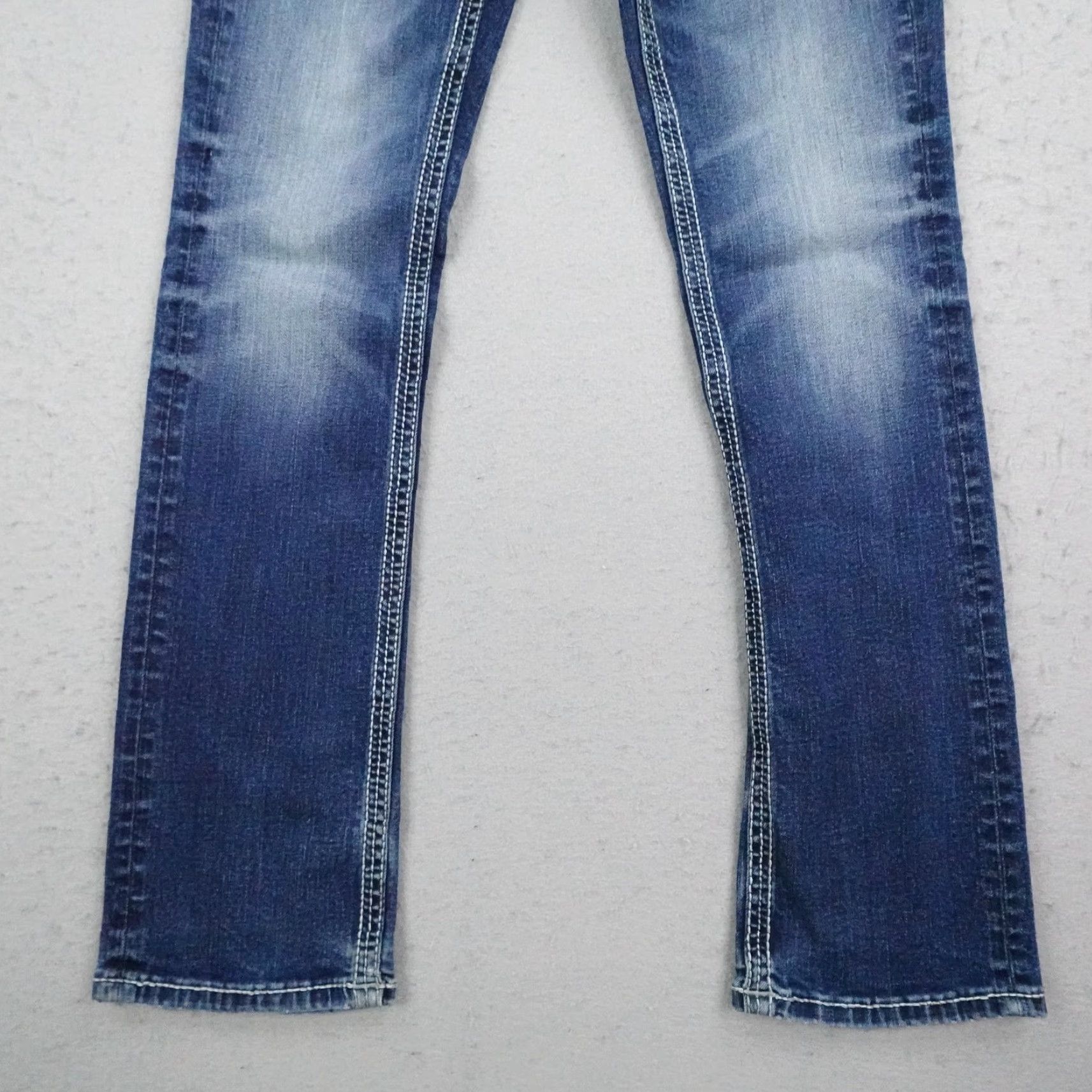 Buckle Black Buck le Black Jeans Womens 27R Blue Denim Straight Leg Slim Fit No 3 Stretch BKE Size 27" / US 4 / IT 40 - 3 Thumbnail