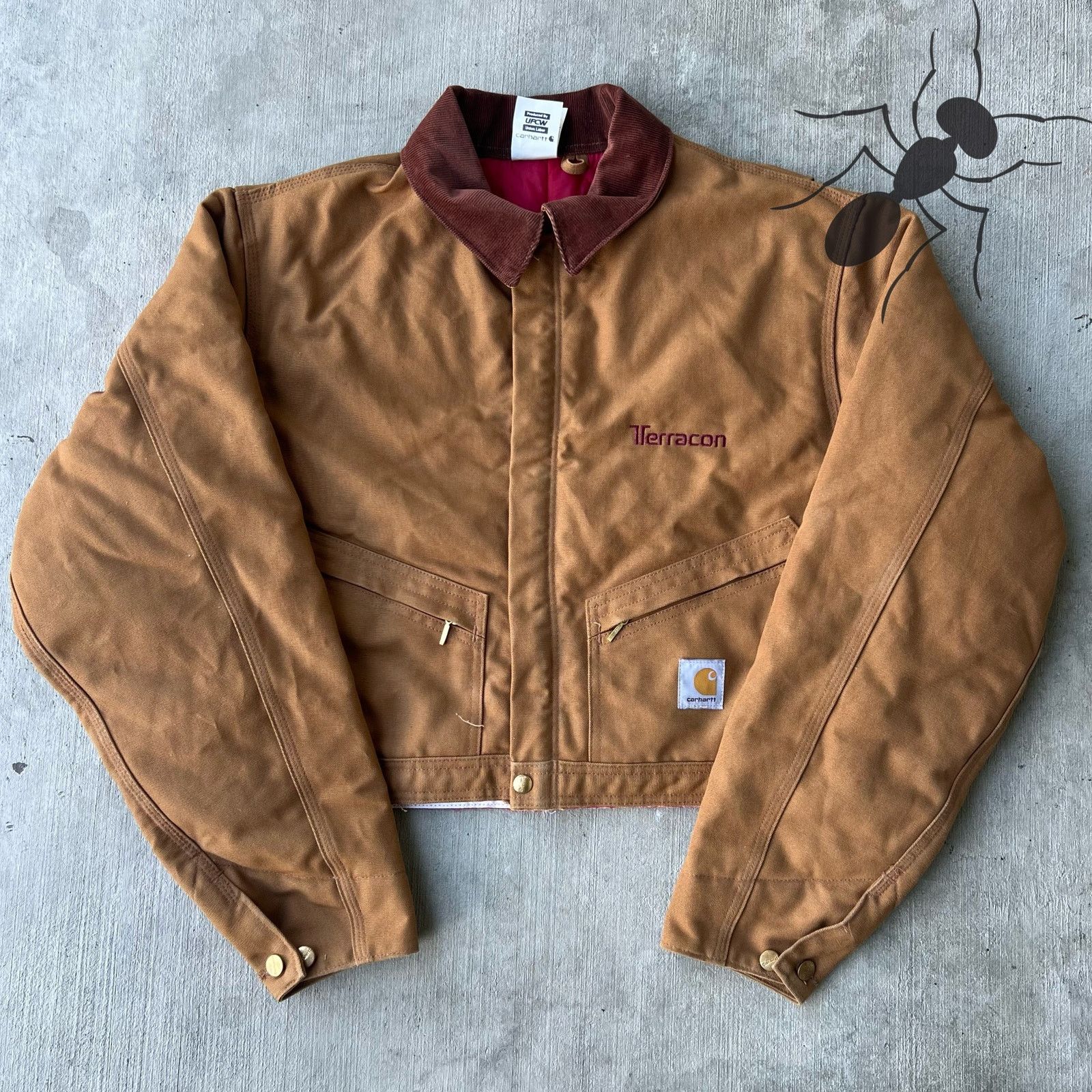 Vintage Y2K Carhartt cropped Detroit style brown work jacket