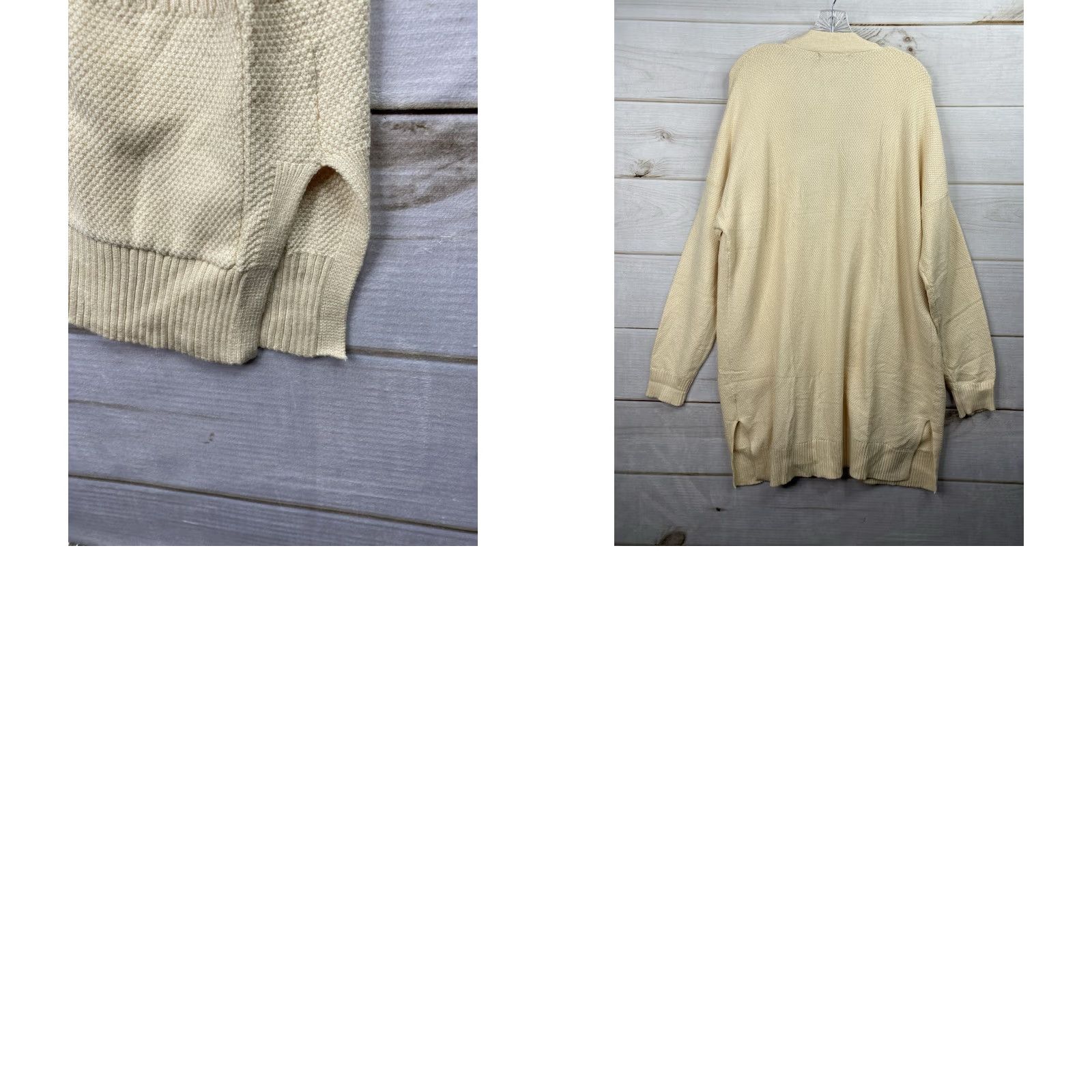 Vintage Merokeety Cardigan 2XL Yellow Waffle Knit Long Sleeve Pockets V-Neck Sweater Women Winter NWT Size XXL / US 16-18 / IT 52-54 - 8 Thumbnail