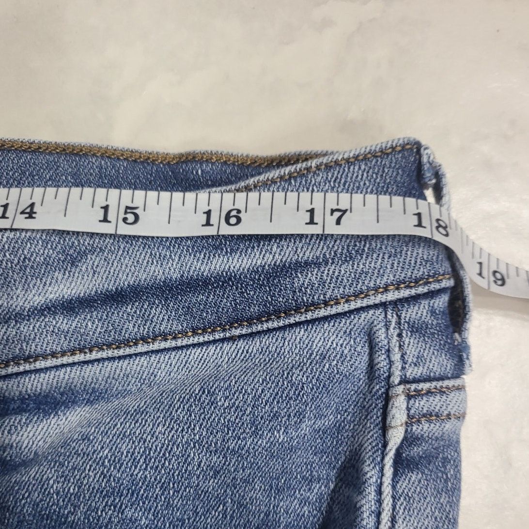 Express Express High Rise Cropped Flare Light Wash Jeans - Size 16L Size 36" / US 14 / IT 50 - 5 Thumbnail