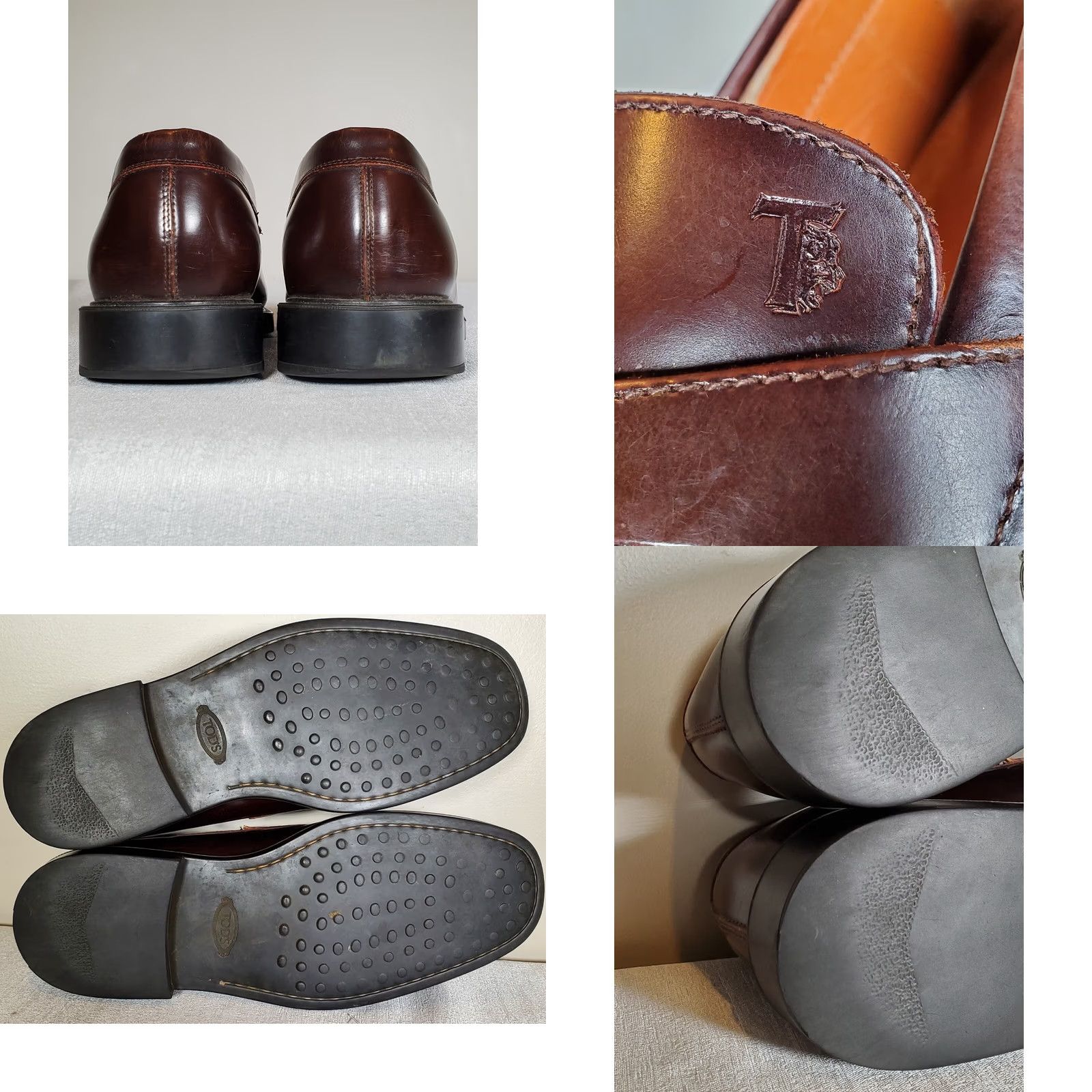 Vintage EUC Tod's Penny Loafers Brown Leather Slip On Men's Size US 10 UK 9 Dress Shoes Size US 9 / EU 42 - 8 Thumbnail