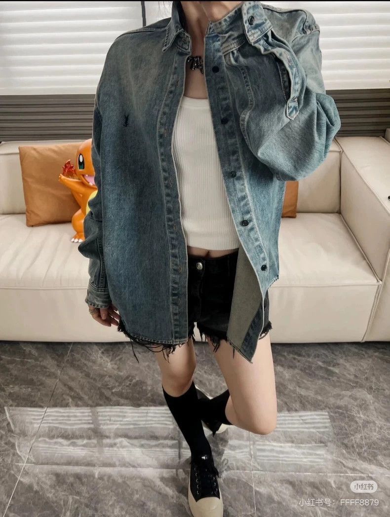 Other YSL Saint Laurent Denim Shirt Jacket- Size US M / EU 48-50 / 2 - 6 Thumbnail