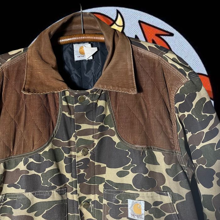 Vintage Vintage 80s Carhartt Duck Camo Hunting Canvas Jacket | Grailed