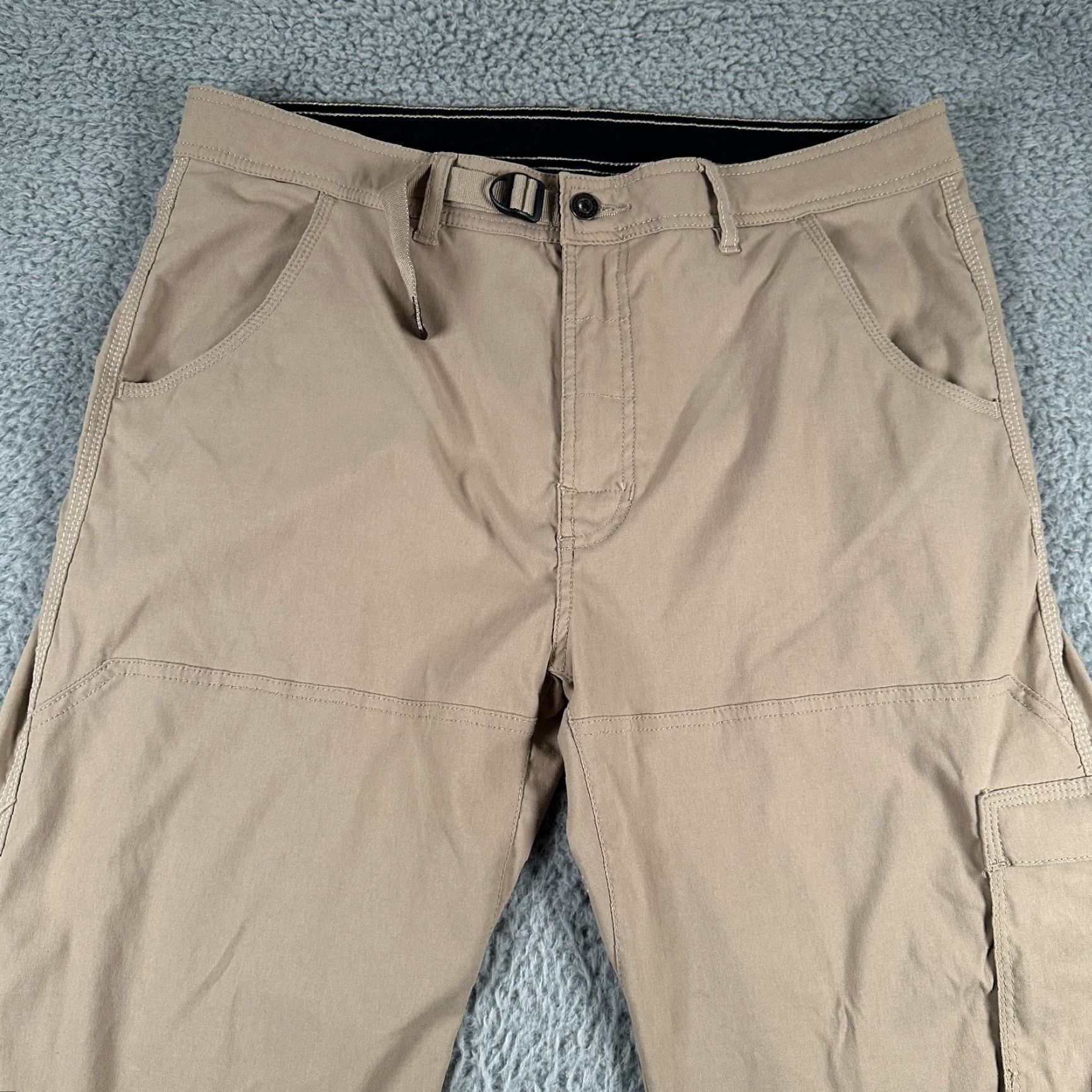 Prana prAna Cargo Pants Mens XLx30 Beige Straight Belted Nylon Hiking Outdoors Pants Mens Beige Cargo Belted Pockets Stretch Front Flat Belted Size US 36 / EU 52 - 2 Thumbnail