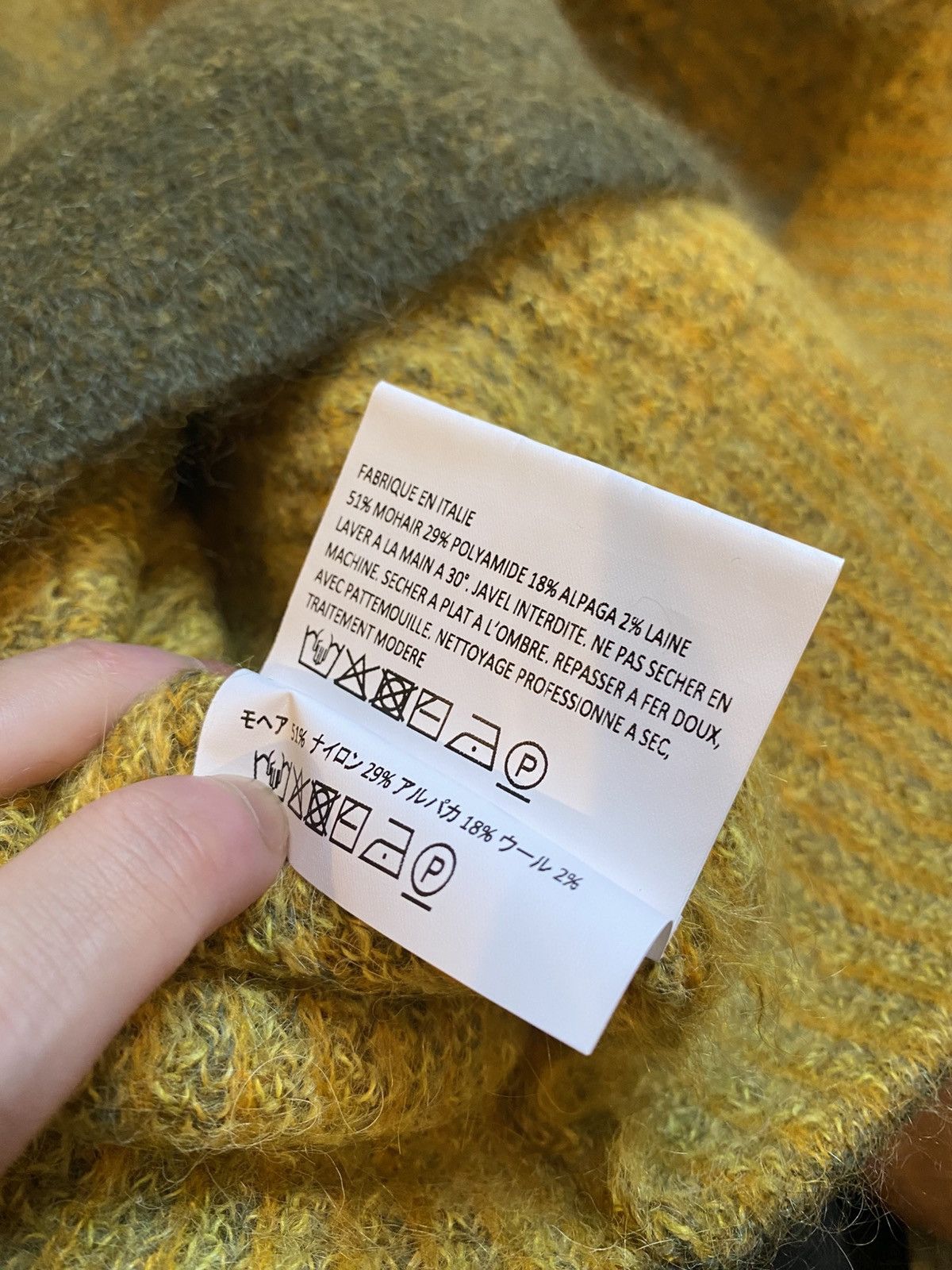 ERL ERL Mohair Alpaca Wool Knit Yellow Size M Size US M / EU 48-50 / 2 - 5 Thumbnail