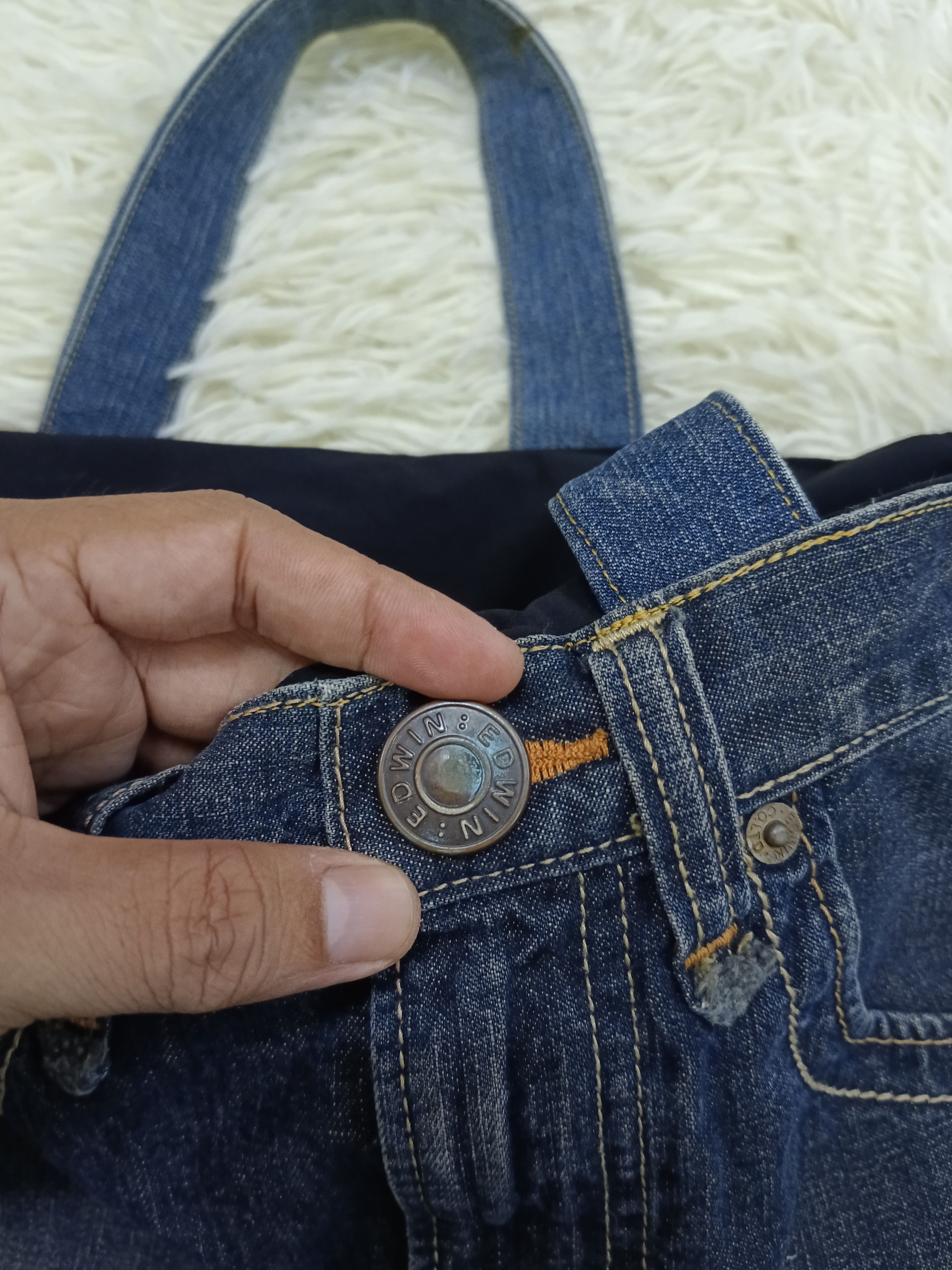Edwin × Handmade × Vintage DISTRESSED VINTAGE 90s EDWIN HANDMADE TOTE Size ONE SIZE - 8 Thumbnail