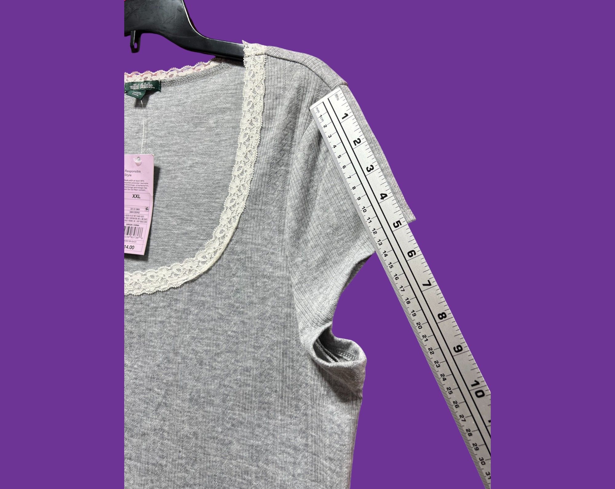Other Wild fable - Women's Short Sleeve Pointelle Rosette T-Shirt Size XXL / US 16-18 / IT 52-54 - 8 Thumbnail