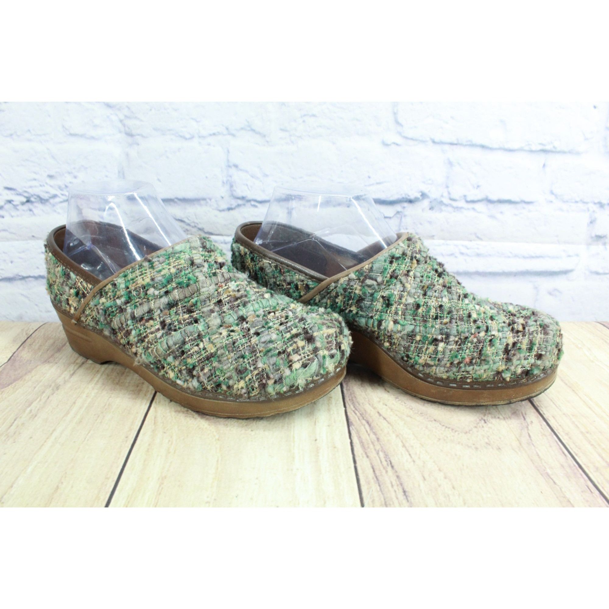 Other Sanita Women’s Green Brown Earth Colored Textile Fabric Clog Size US 8 / IT 38 - 3 Thumbnail