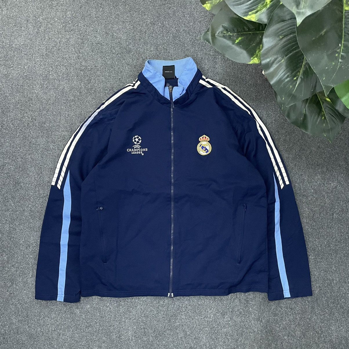 Adidas × Vintage Vintage 2005 Adidas x Real Madrid UEFA Track Jacket Rare Size US L / EU 52-54 / 3 - 1 Thumbnail