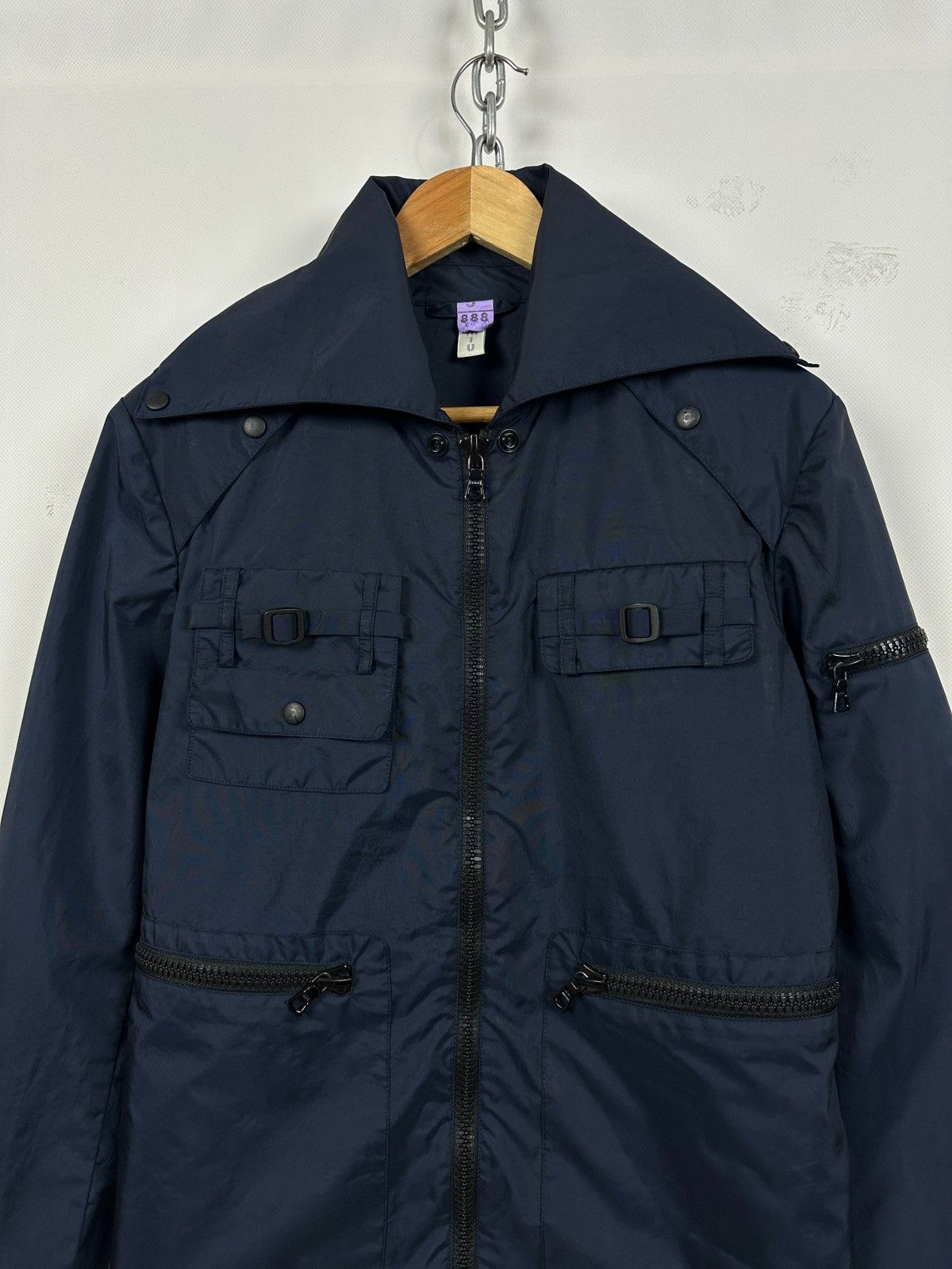 Miu Miu 1999 Vintage Miu Miu Navy Nylon Archive Cargo Utility Jacket Size US M / EU 48-50 / 2 - 4 Thumbnail
