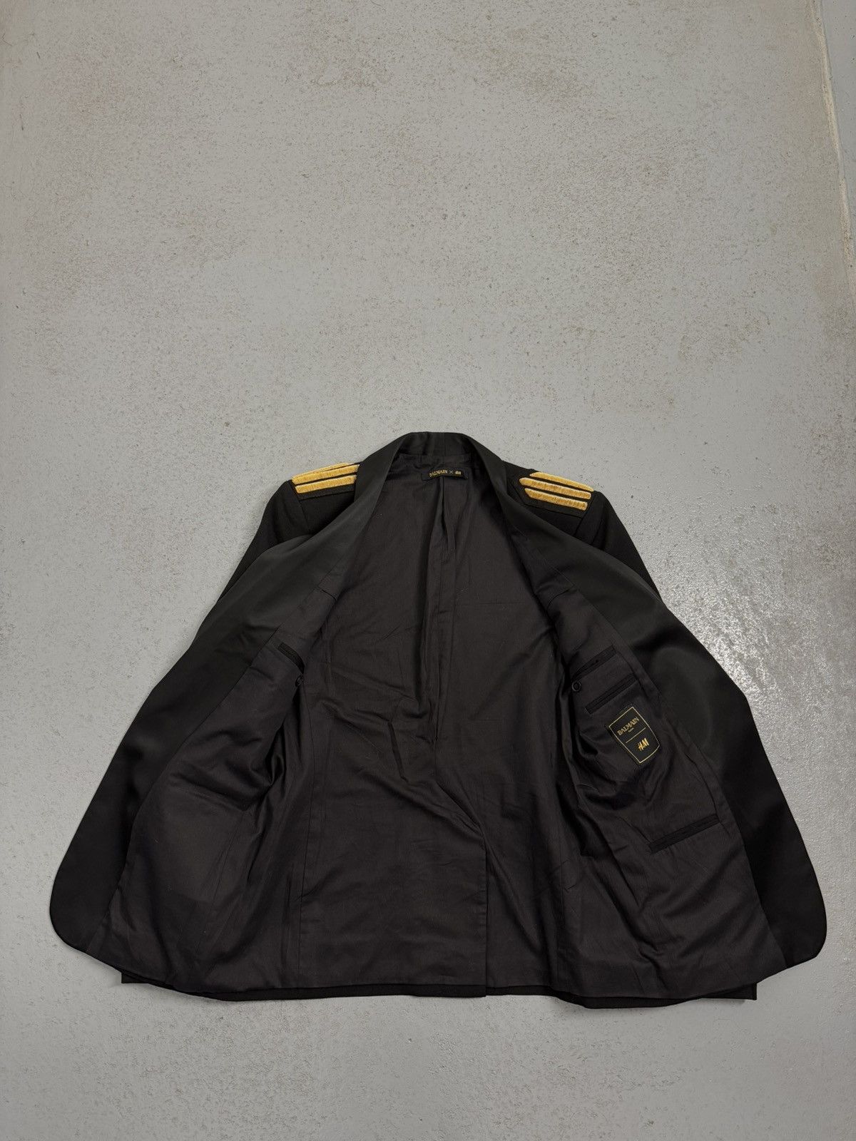 Balmain × H&M Balmain x H&M Black Shawl Collar Napoleon Wool Jacket Size 40R - 15 Thumbnail