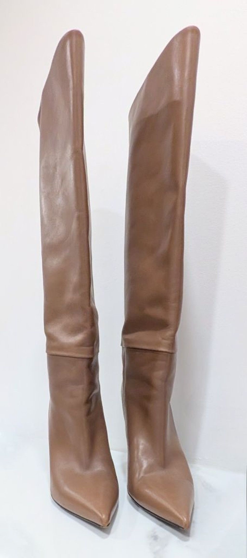 Versace Versace Brown Knee-High Leather Stiletto Boots Size 8.5 Size US 8.5 / IT 38.5 - 7 Thumbnail