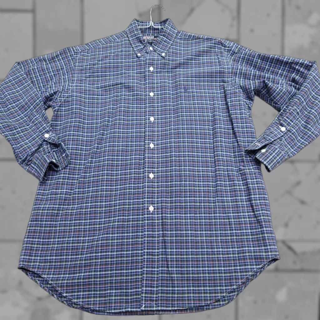 Polo Ralph Lauren Polo Ralph Lauren Mens Shirt Medium Blue Plaid Blake Size US M / EU 48-50 / 2 - 1 Thumbnail