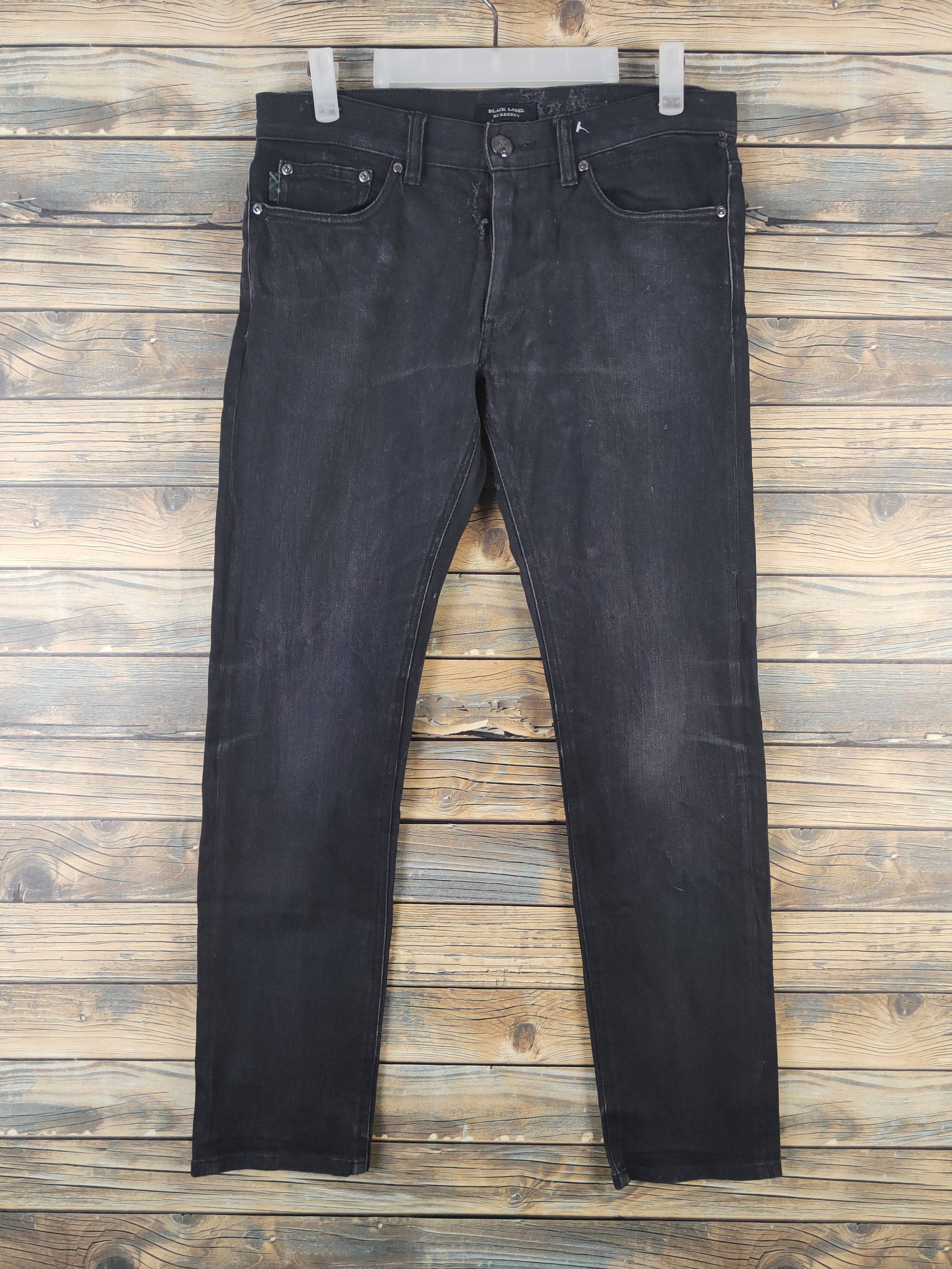 Burberry DL Burberry Black Distressed Ripped Jeans #46-084T Size US 30 / EU 46 - 1 Thumbnail