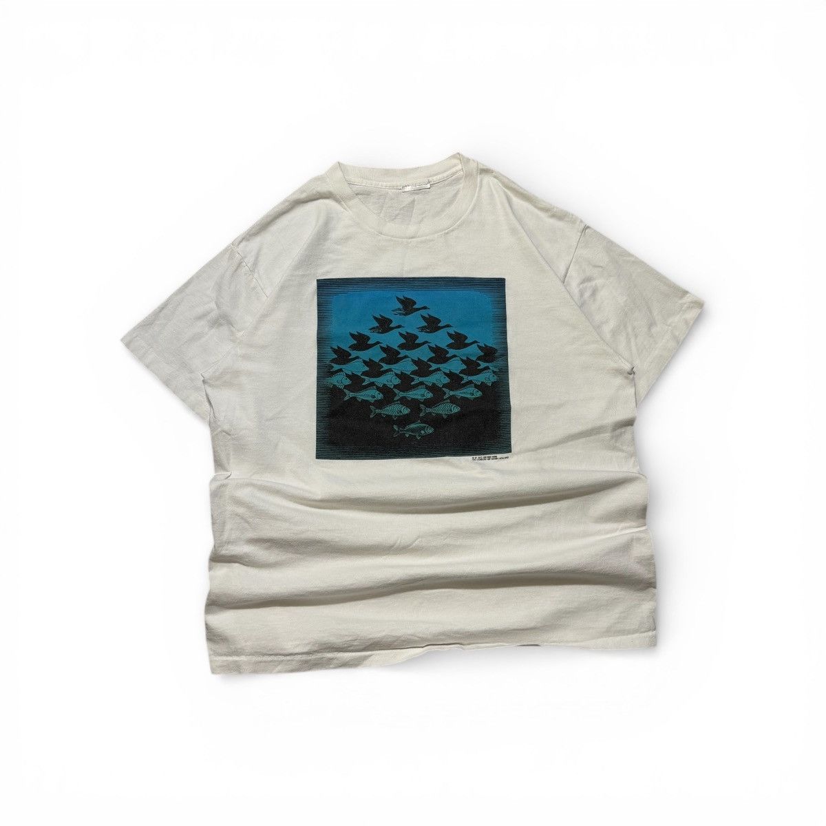 Vintage 1991 M.C. Escher Sky and Water Tee Size US L / EU 52-54 / 3 - 1 Thumbnail