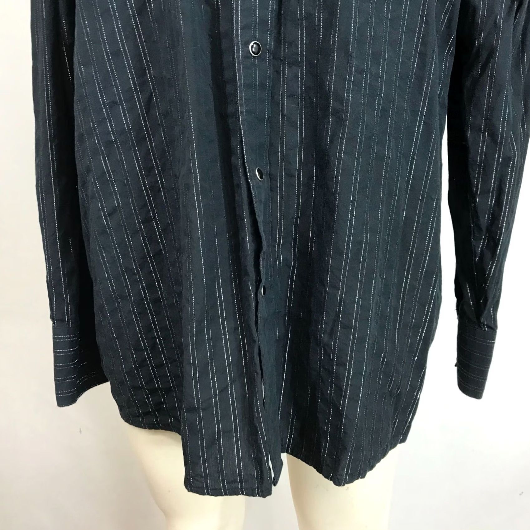 George GEORGE STRAIT TROUBADOUR COLLECTION - XL BLACK - SILVER BUTTON UP SHIRT Size US XL / EU 56 / 4 - 3 Thumbnail