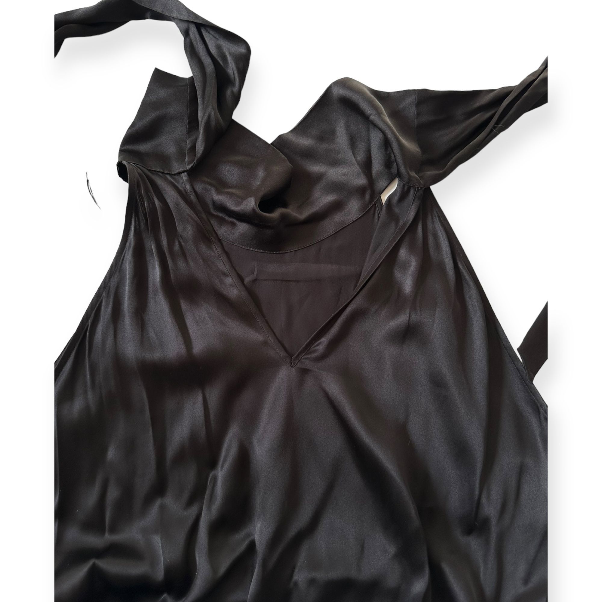 Generation Love Generation Love Arie Black Silk Maxi Dress, Size M, NWT, Hal Size M / US 6-8 / IT 42-44 - 14 Thumbnail