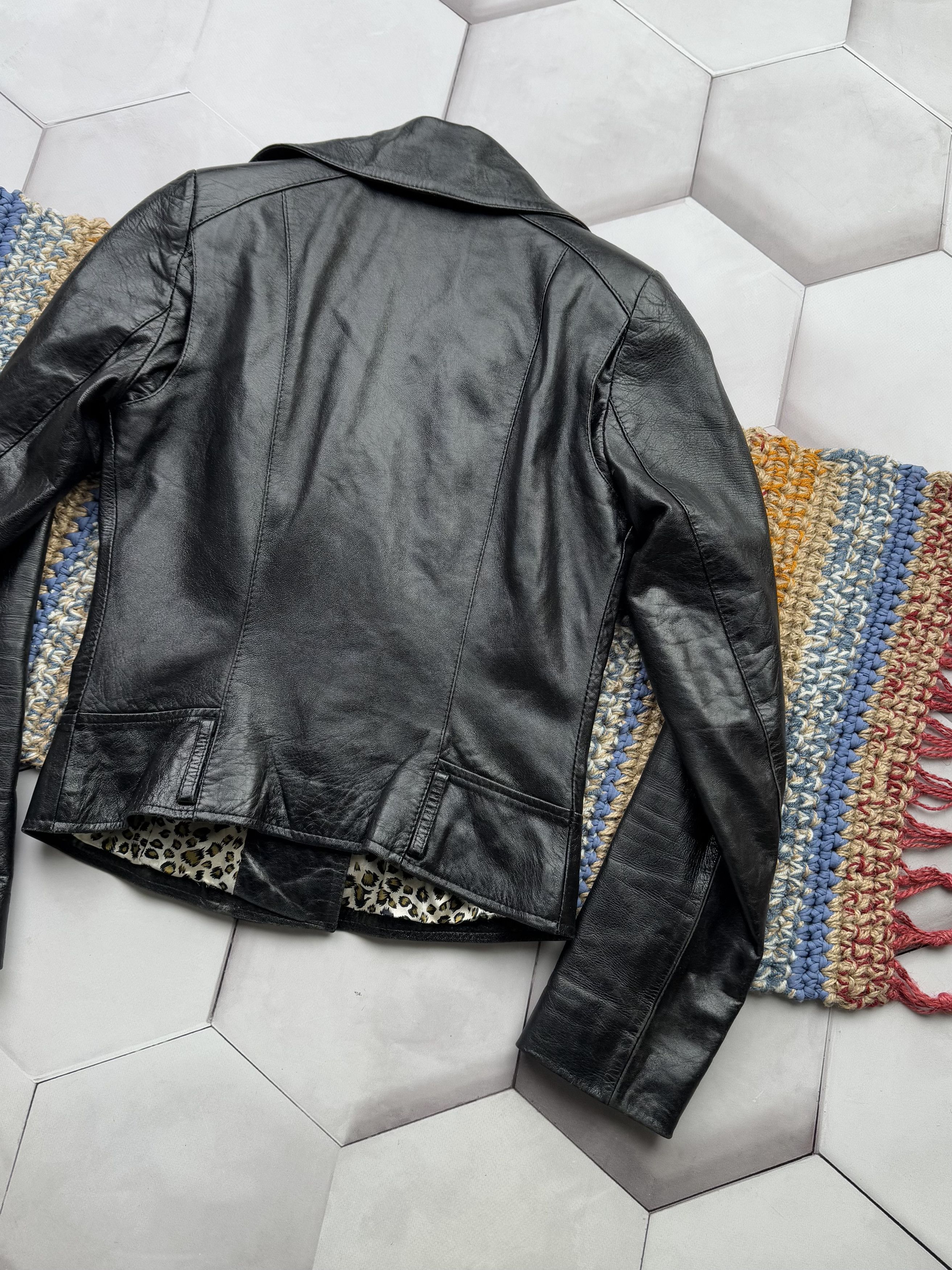 Japanese Brand Vintage Leather Cropped Jacket (E4) Size S / US 4 / IT 40 - 8 Thumbnail