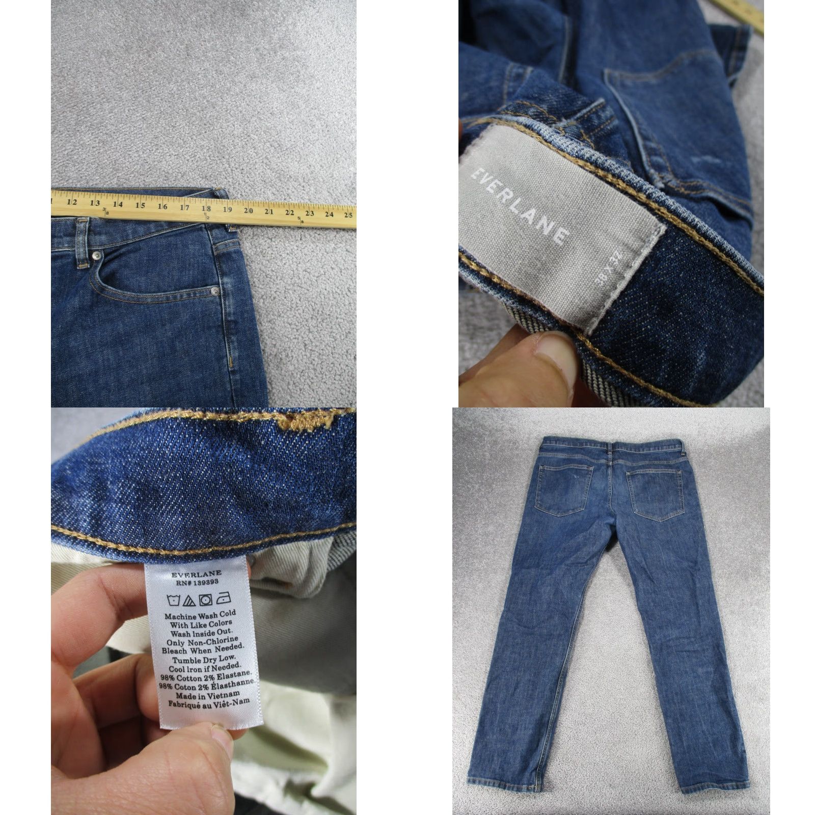 Everlane Everlane Jeans Mens 38 Dark Wash Denim Slim 38X31 Slim Regular Denim Jeans Mens 38 Dark Blue 90s? Size US 38 / EU 54 - 8 Thumbnail
