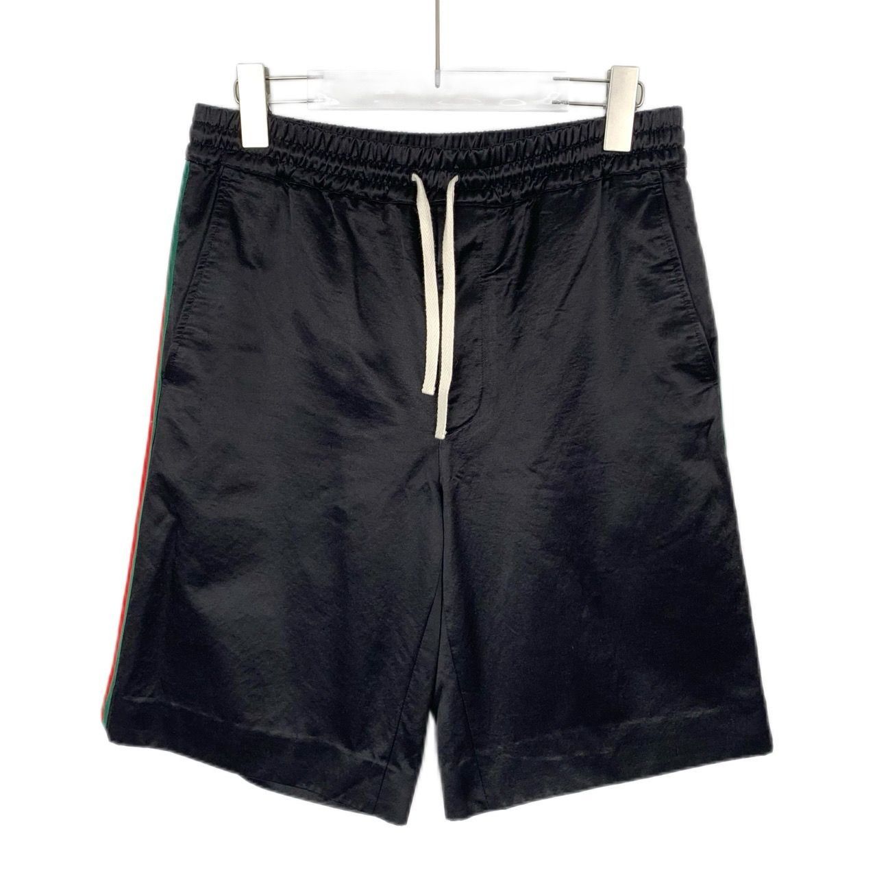 Gucci Gucci Black Waxed Cotton Shorts with Red and Green Stripes ( Size US 28 / EU 44 - 1 Thumbnail