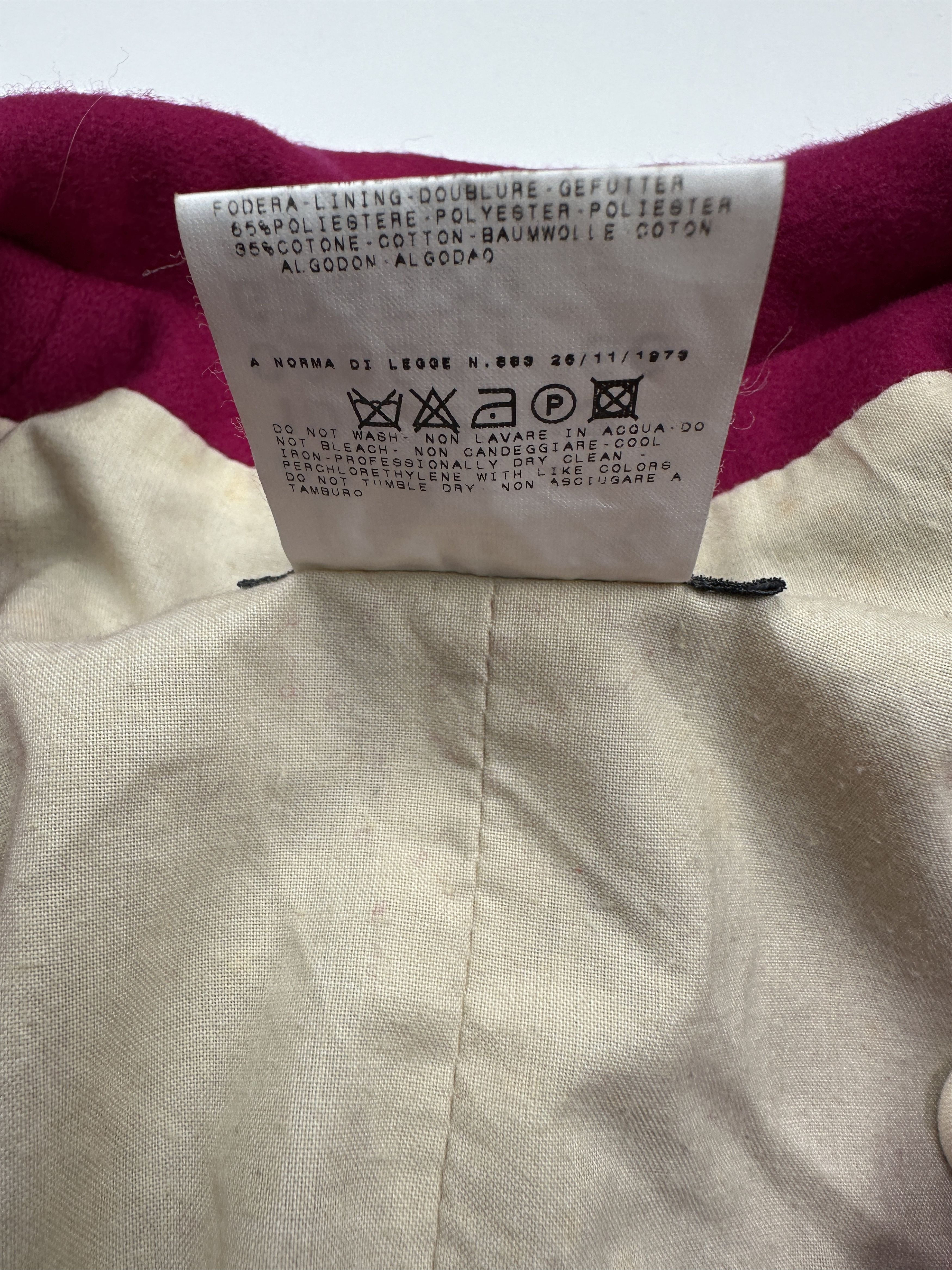 Dolce & Gabbana D&G Magenta Double Breasted Wool Jacket Size S / US 4 / IT 40 - 5 Thumbnail