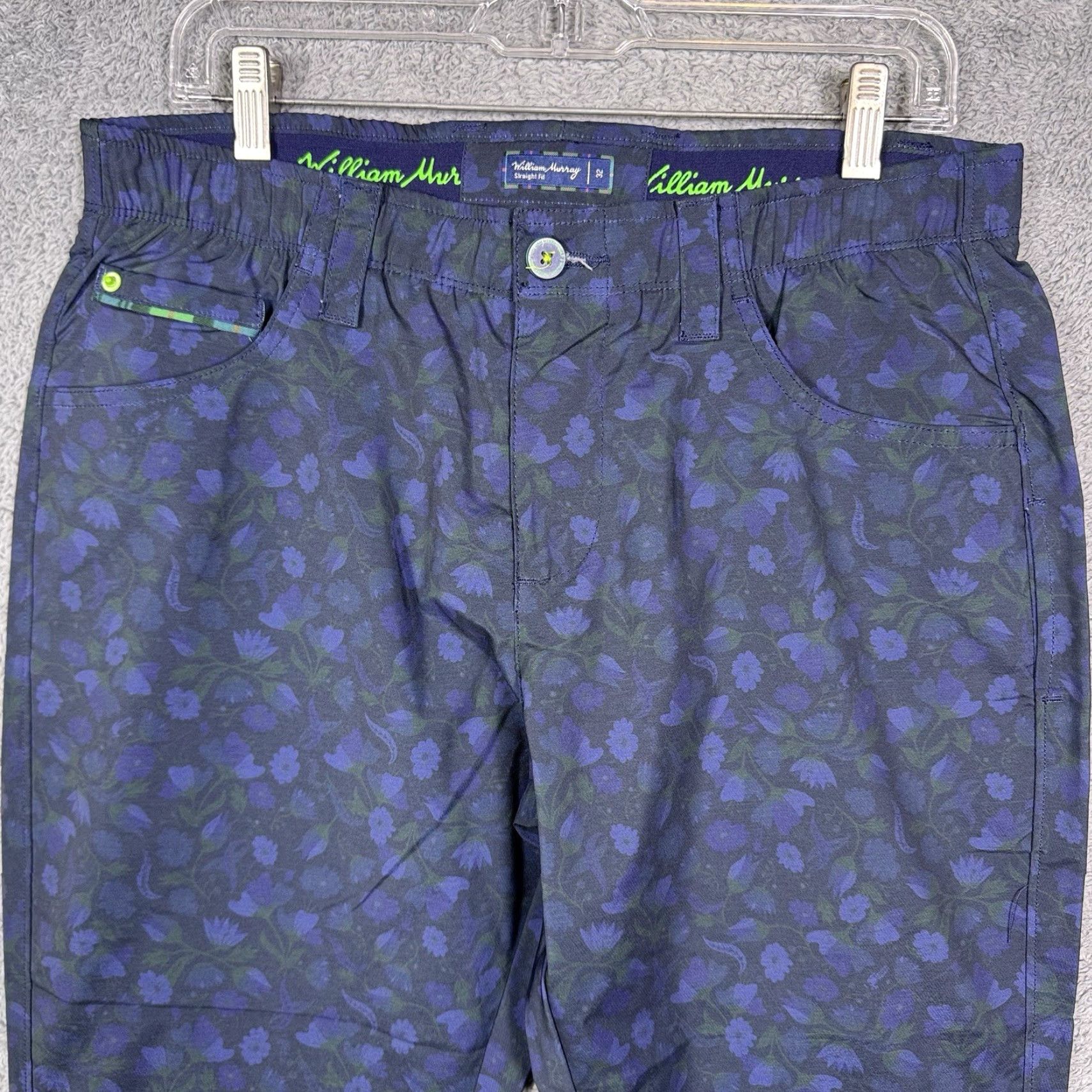 Gloverall William Murray Pants Mens 32x34 Floral Straight Fit Golf Wicking All Over Print Chino Casual Mens Size US 32 / EU 48 - 2 Thumbnail