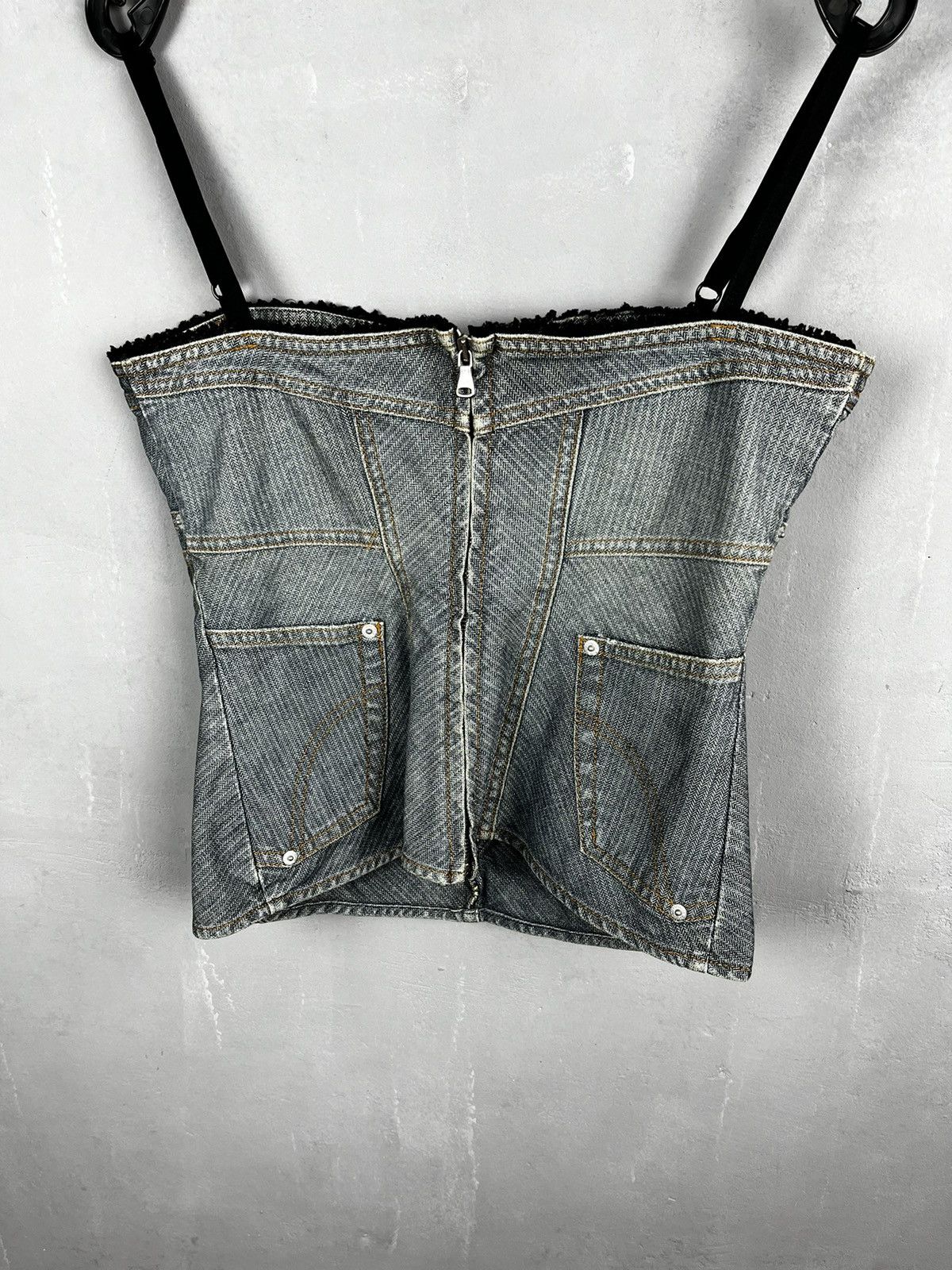 Dolce & Gabbana × Hysteric Glamour VINTAGE DOLCE & GABBANA JEAN DENIM BUSTIER TOP WITH LACE Size M / US 6-8 / IT 42-44 - 10 Thumbnail