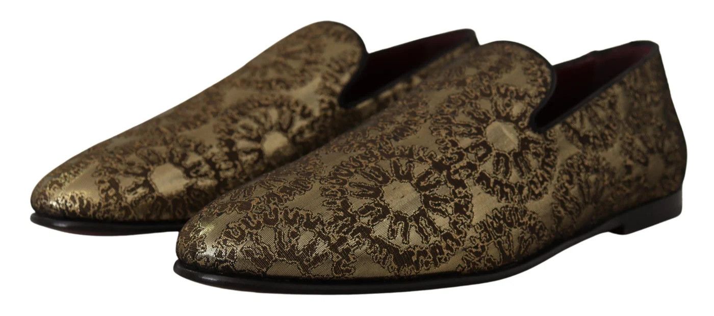 Dolce & Gabbana o1y0125 Embroidered Loafers in Gold Size US 6 / EU 39 - 6 Thumbnail
