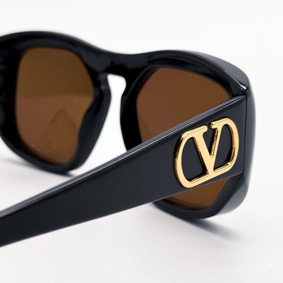 Valentino NEW VALENTINO SUNGLASSES VLS-179A BLACK/BROWN GEOMETRIC WOME Size ONE SIZE - 4 Thumbnail