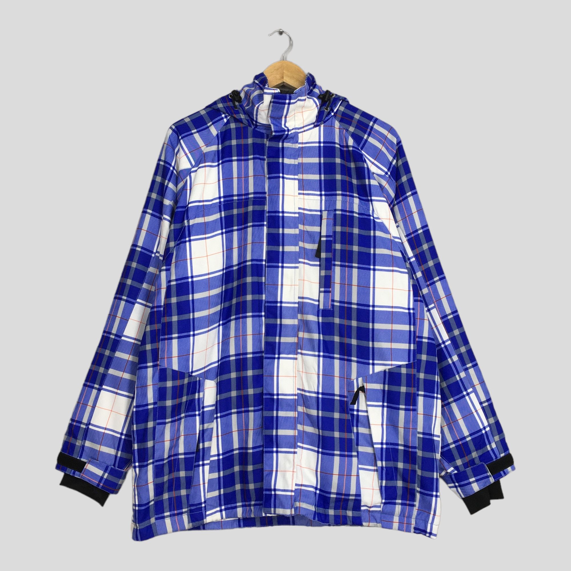image of Bomber Jacket x Vintage Silicon Japan Winter Outdoor Hoodie Jacket Large in Blue, Men's