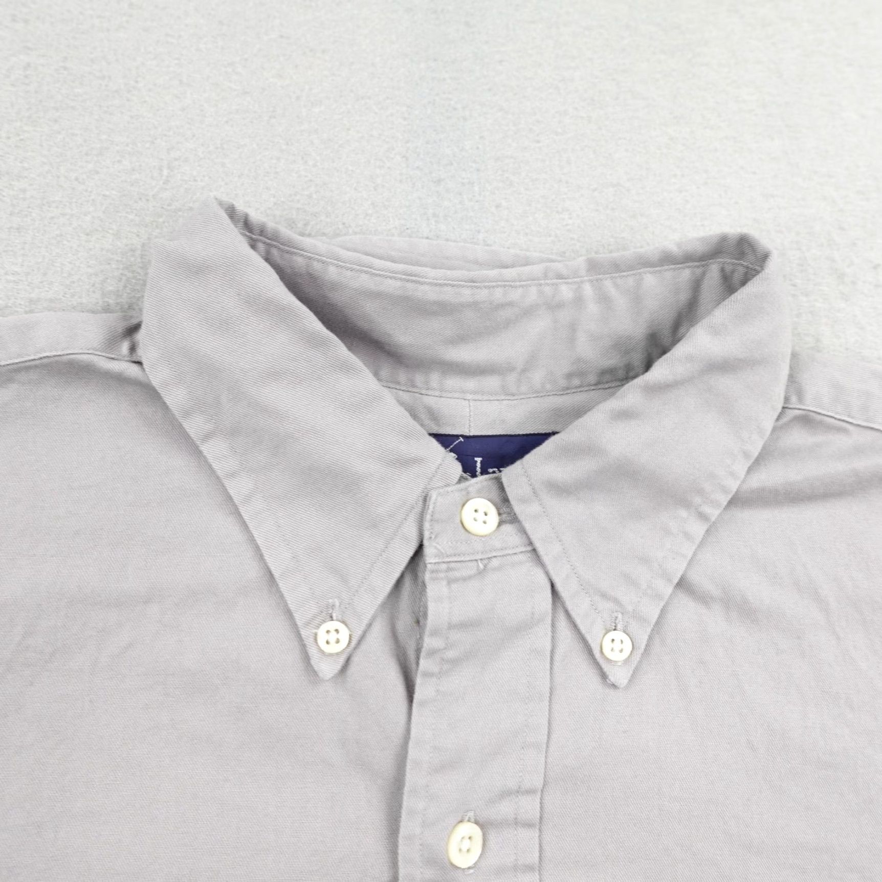 Ralph Lauren VINTAGE Ralph Lauren Shirt Men's Large Gray Twill Button-Up with Pony Logo 90s Size US L / EU 52-54 / 3 - 2 Thumbnail