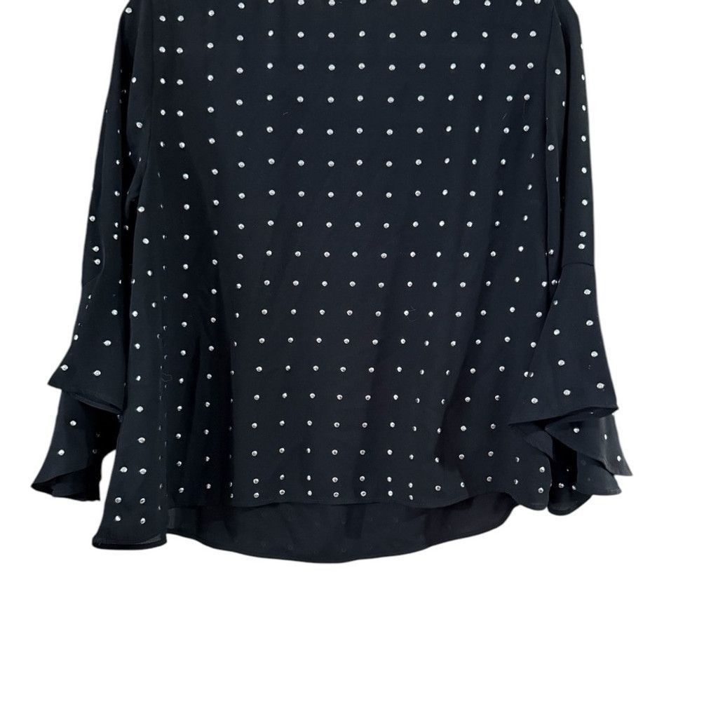 BB Dakota BB Dakota Black Polka Blouse with Flared Sleeves Size XS / US 0-2 / IT 36-38 - 9 Thumbnail