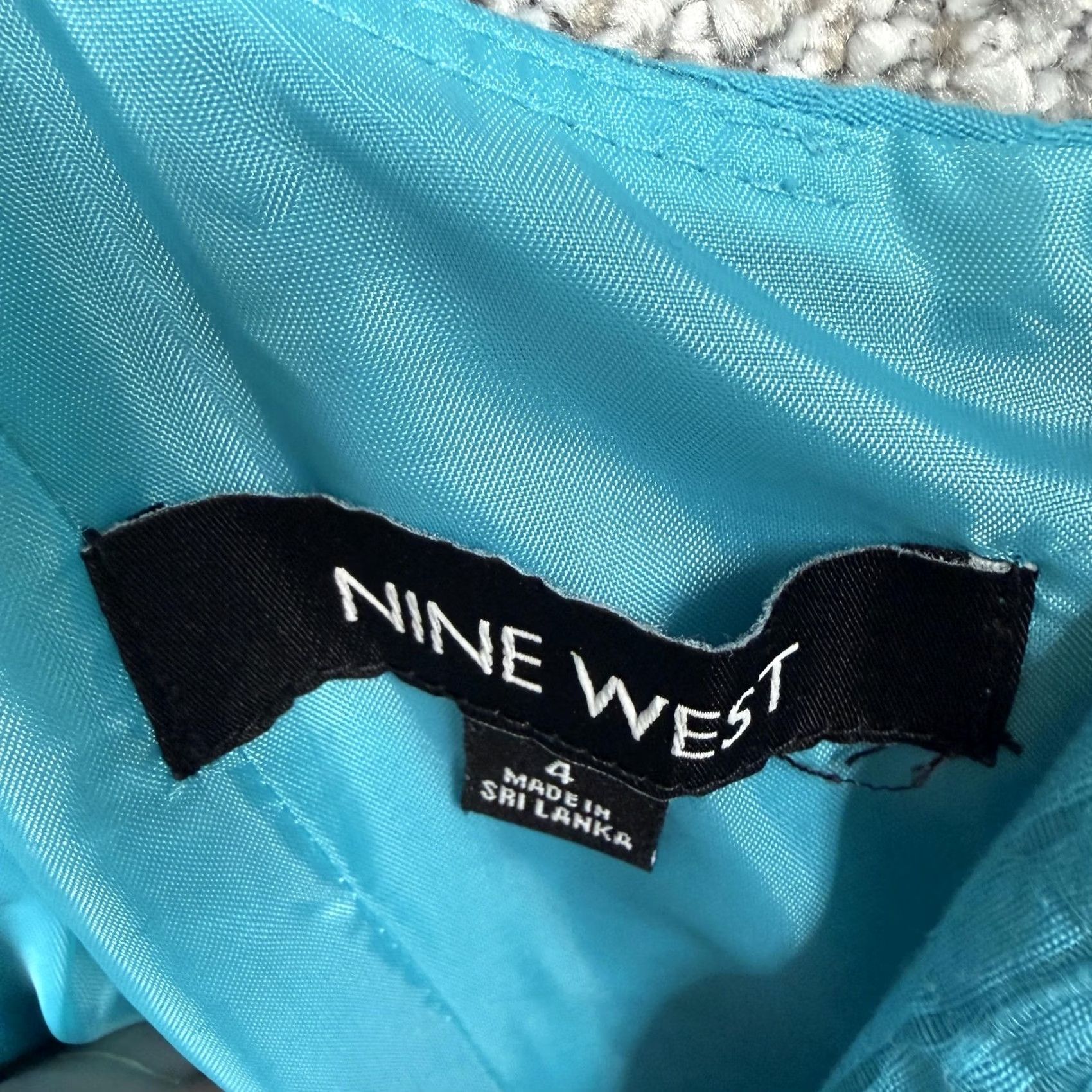 Nine West Nine West Dress Blue Sleeveless Jacquard Fit & Flare Knee Length Party Cocktail Wedding 4 Womens Ladies Size S / US 4 / IT 40 - 4 Thumbnail