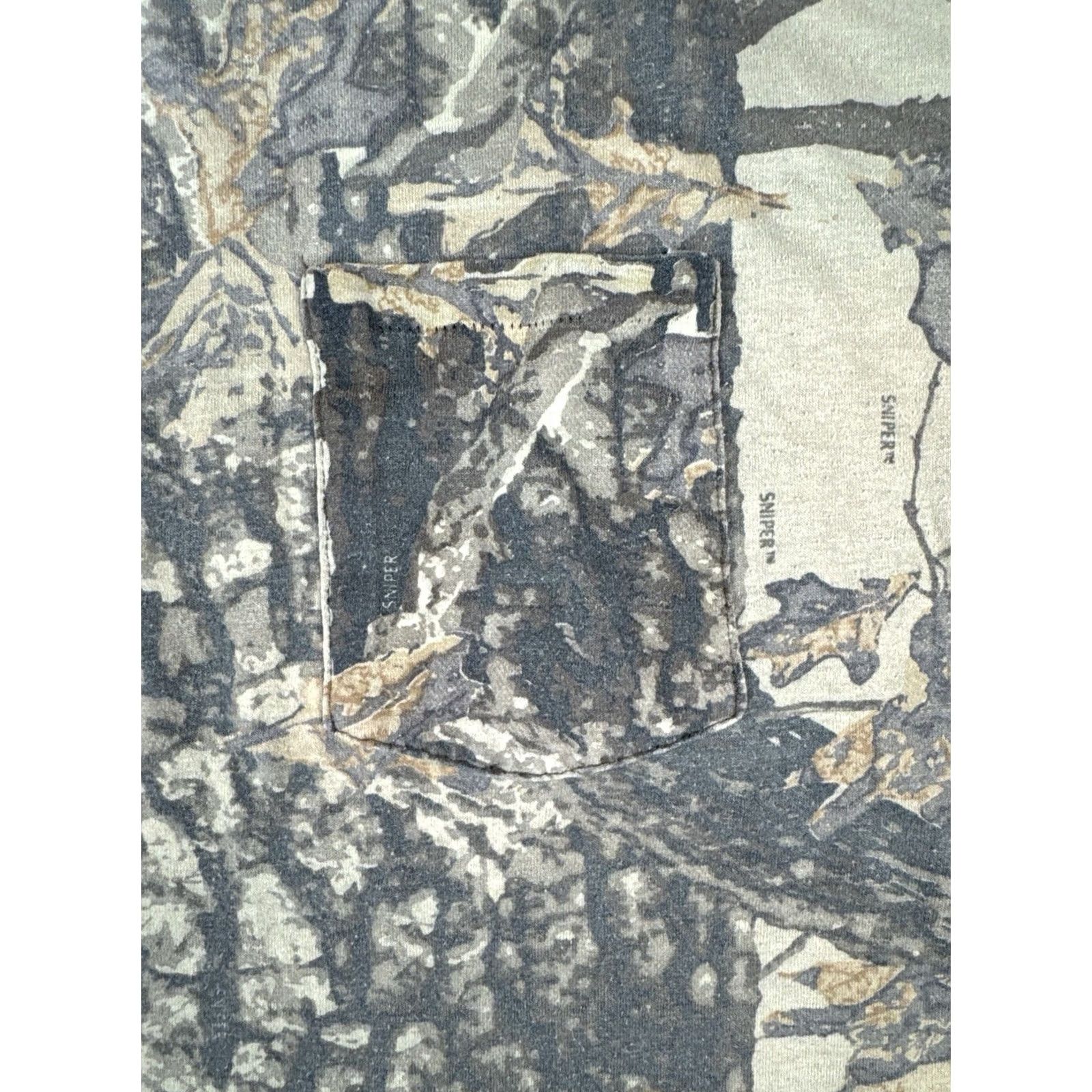 Vintage VINTAGE Ace Sportswear 90s USA Camo T Shirt Sniper Single Stitch 3XL Size US XXL / EU 58 / 5 - 4 Thumbnail