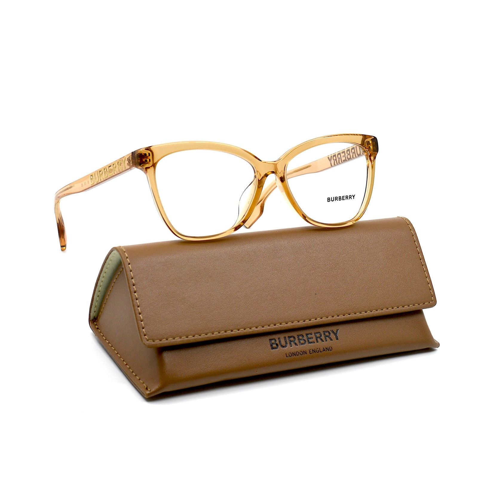Burberry NEW BURBERRY BE2364F 3779 TRANSPARENT BROWN EYEGLASSES FRAME Size ONE SIZE - 1 Thumbnail