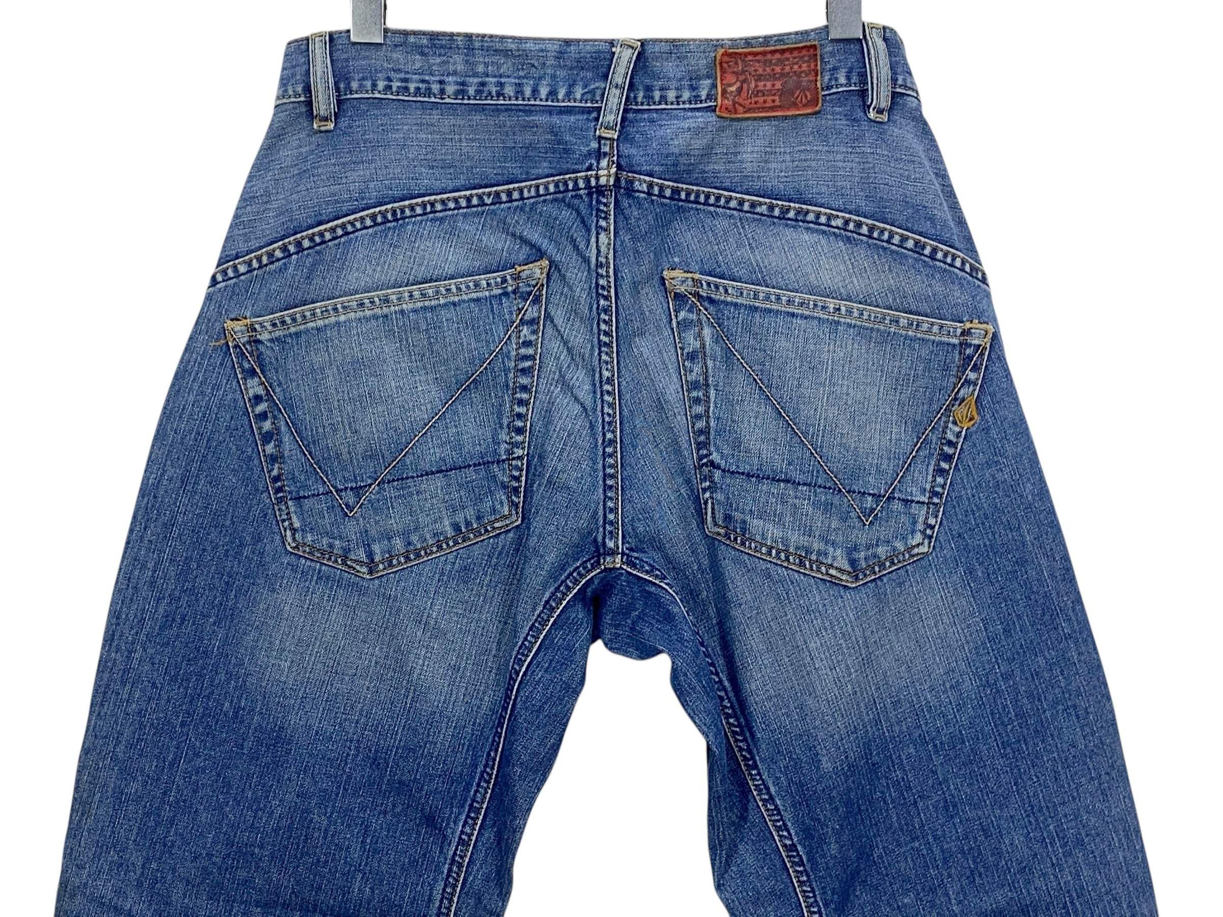 Volcom Volcom Baggy Jeans: Embroidered Hip Hop Skateboard Style Size US 33 - 9 Thumbnail