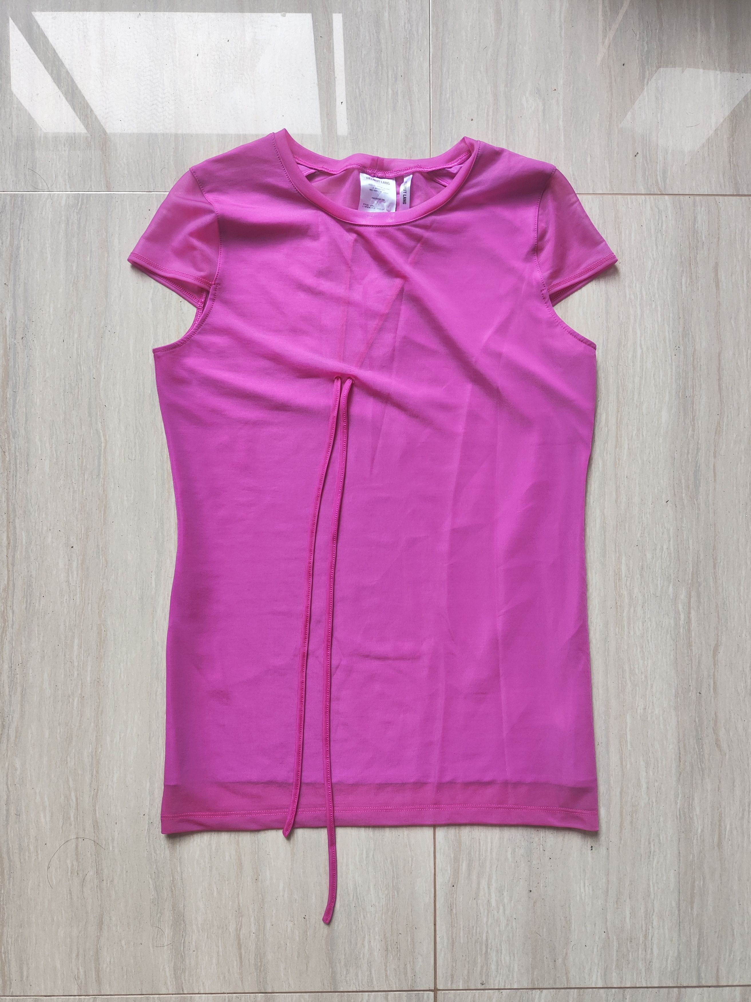 Helmut Lang SS18 Shayne Oliver Design Pink Bobo Strip T-shirt Size L / US 10 / IT 46 - 1 Thumbnail